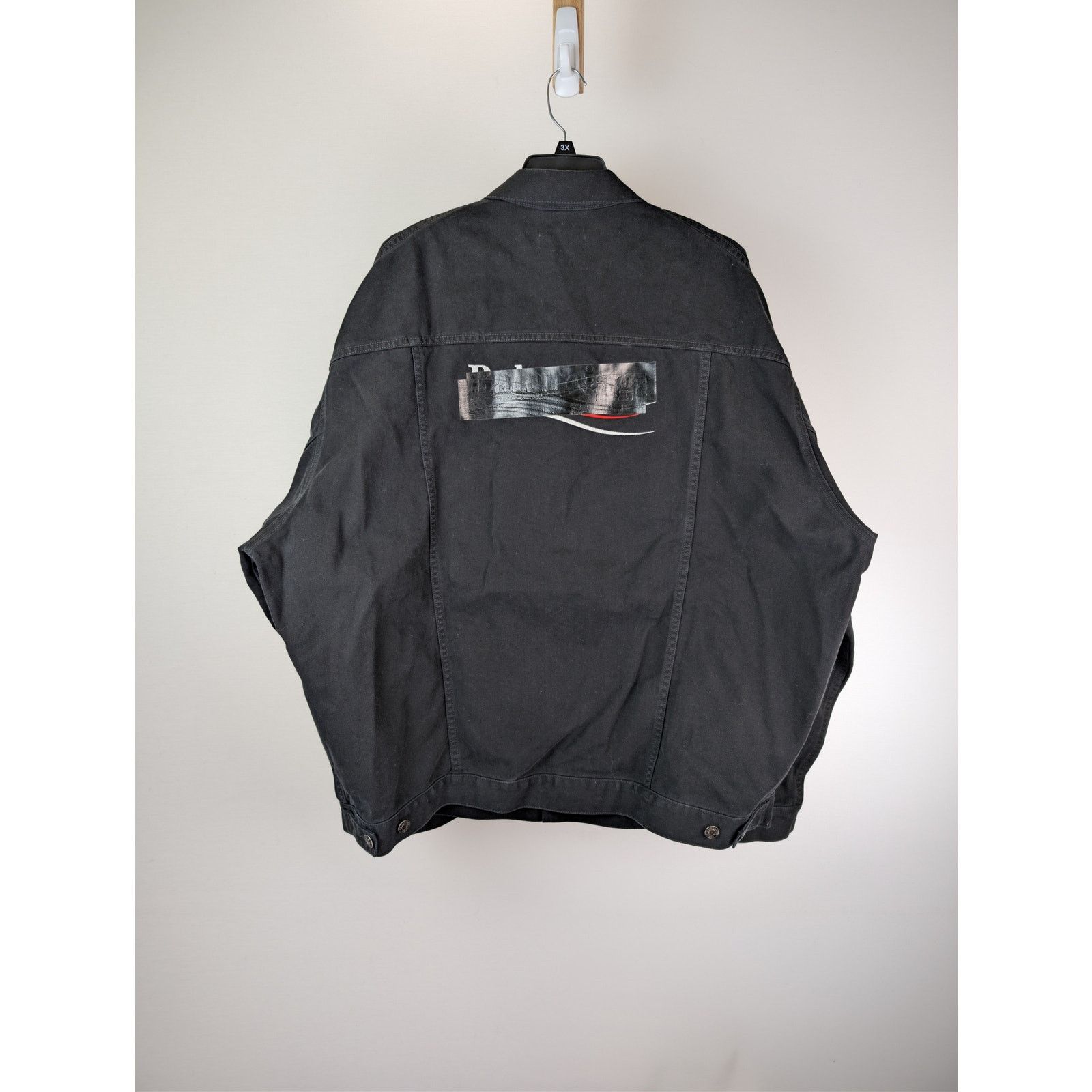 Balenciaga o1rshd1 Soft Black Left Hand Denim Jacket in Black Size US L / EU 52-54 / 3 - 1 Thumbnail