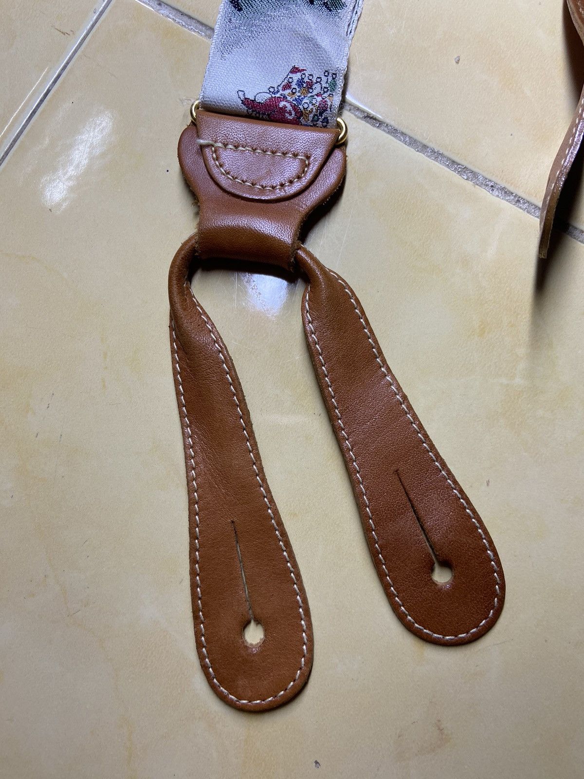Trafalgar × Vintage TRAFALGAR SUSPENDER LET’S PLAY BASEBALL SILK LEATHER Size ONE SIZE - 2 Thumbnail