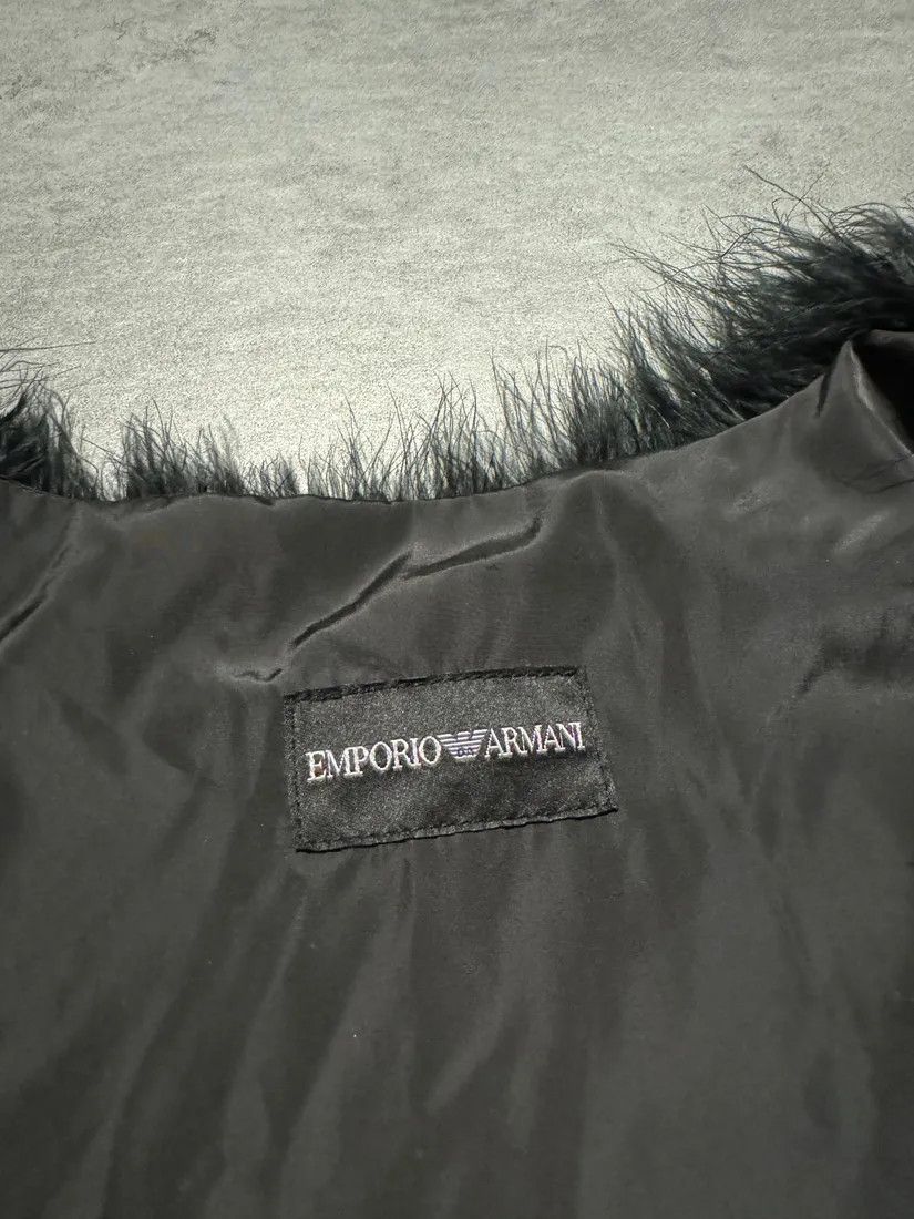 Emporio Armani × Vintage SS2014 Emporio Armani Black Ostrich Feathers Fur Vest Size XS / US 0-2 / IT 36-38 - 9 Thumbnail