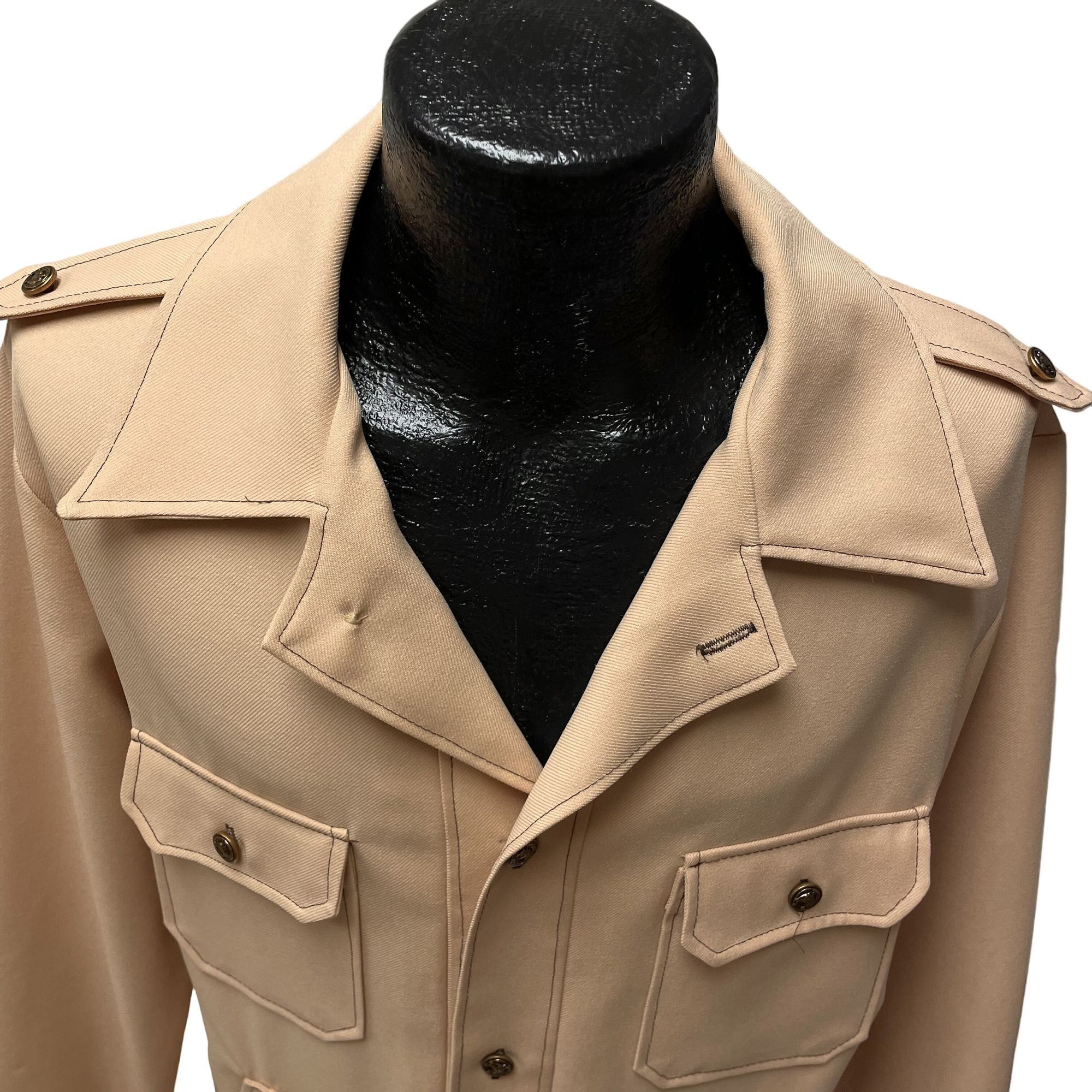 Other Vtg Beige Tan MoD Textured SAFARI Cowboy DISCO LEISURE Shirt Size US XL / EU 56 / 4 - 2 Thumbnail