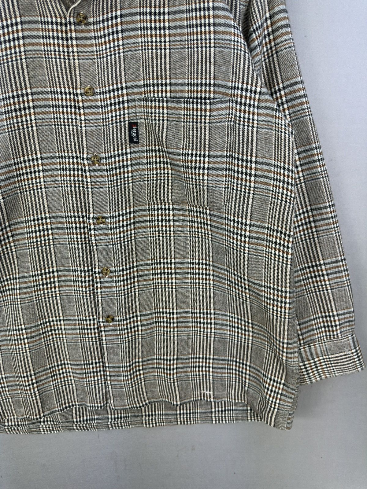 Japanese Brand Pierucci Italy Houndstooth Check Flannel Shirt Size US L / EU 52-54 / 3 - 3 Thumbnail