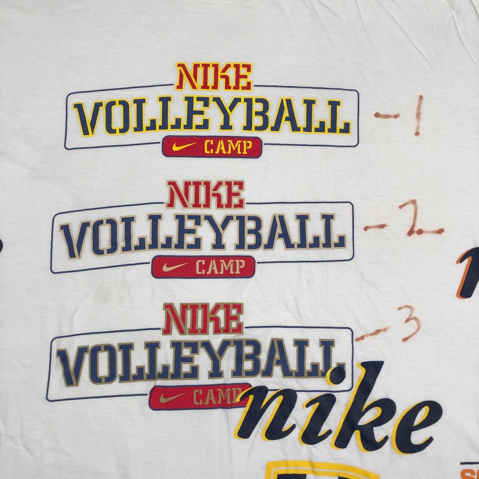 Nike × Vintage Vintage 90s Nike Volleyball Camp Tee T Shirt White Size XXL Size US XXL / EU 58 / 5 - 3 Thumbnail