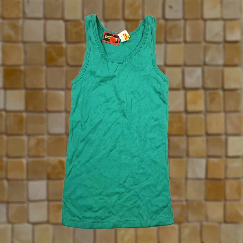 Altea VINTAGE Winning Stats Teal Tank Top Shirt Womens S Athletic Sleeveless 80s 90s Outdoor Sports Tank Top Shirt Size S / US 4 / IT 40 - 1 Thumbnail