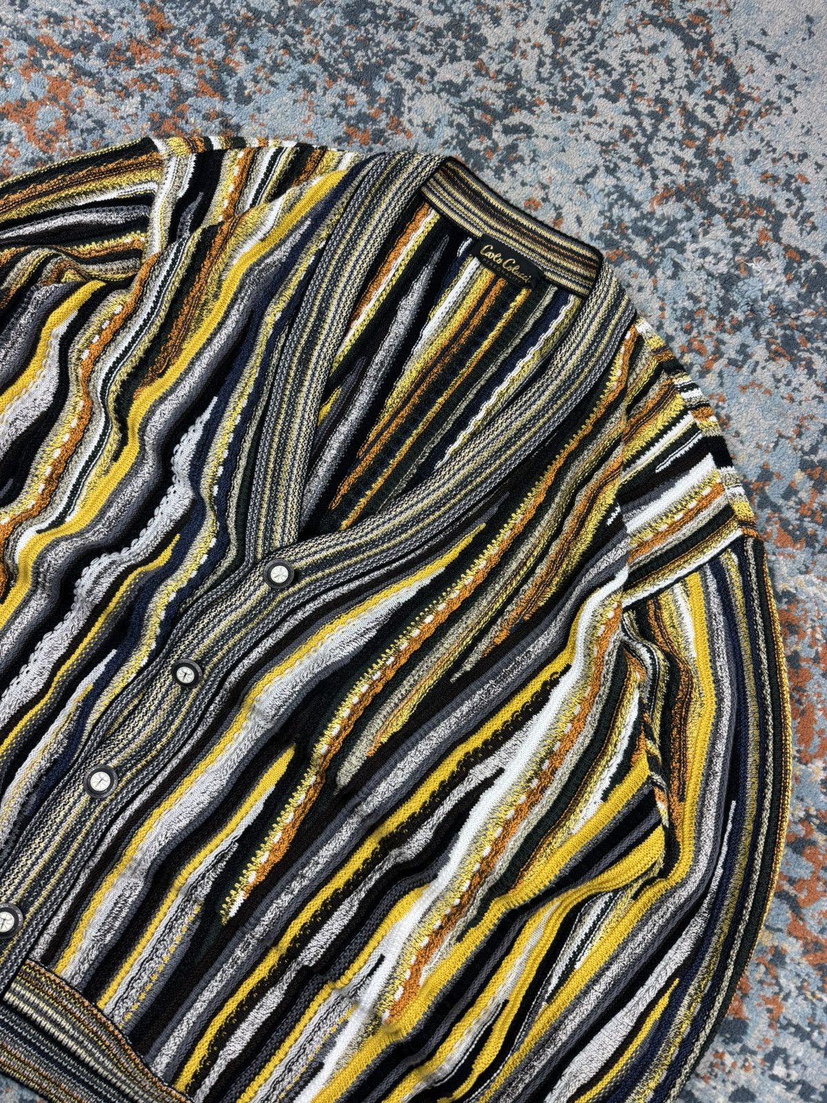 Carlo Colucci × Vintage Vintage 90s Carlo Colucci crazy cardigan coogi style Size US L / EU 52-54 / 3 - 5 Thumbnail