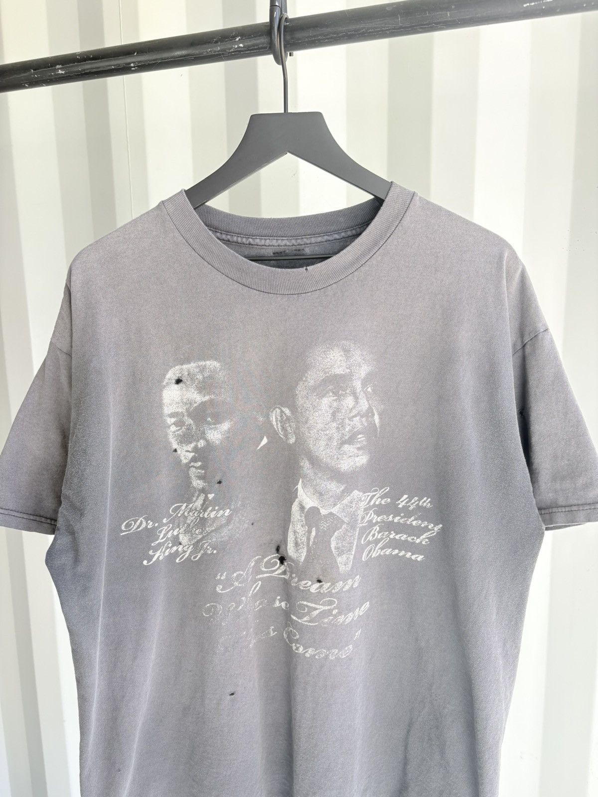 Thrashed MLK DREAM HAS COME Distressed Faded ERD Grunge