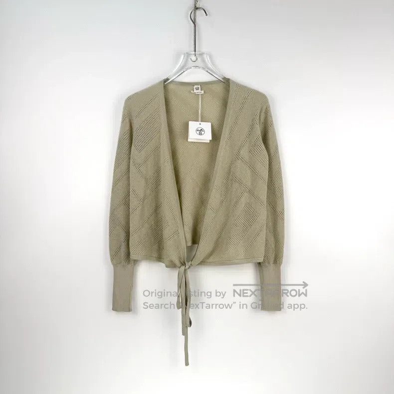 Hermes Hermes Gray Wool Knit Tie Front Cardigan Size XXS / US 00 / IT 34 - 3 Thumbnail
