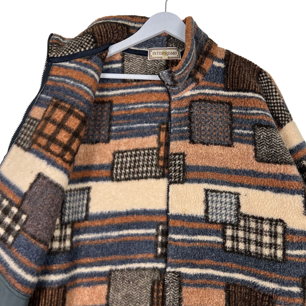 Japanese Brand 🔥 INTERROSMO PATCHWORK FLEECE JACKET NICE DESIGN Size US L / EU 52-54 / 3 - 10 Thumbnail