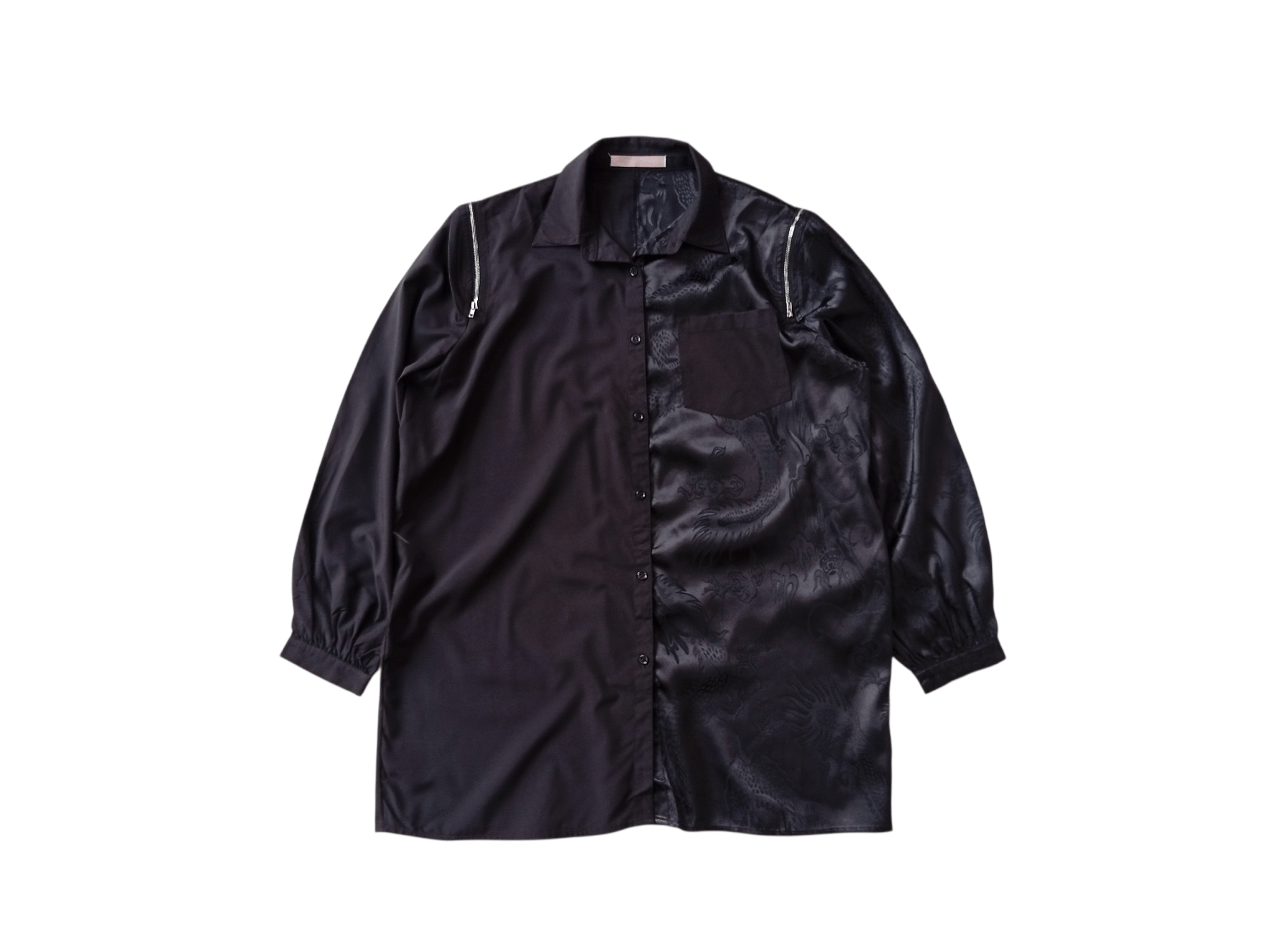 Japanese Brand Sheena Del Ray oversized dragon split black shirt Size M / US 6-8 / IT 42-44 - 1 Thumbnail