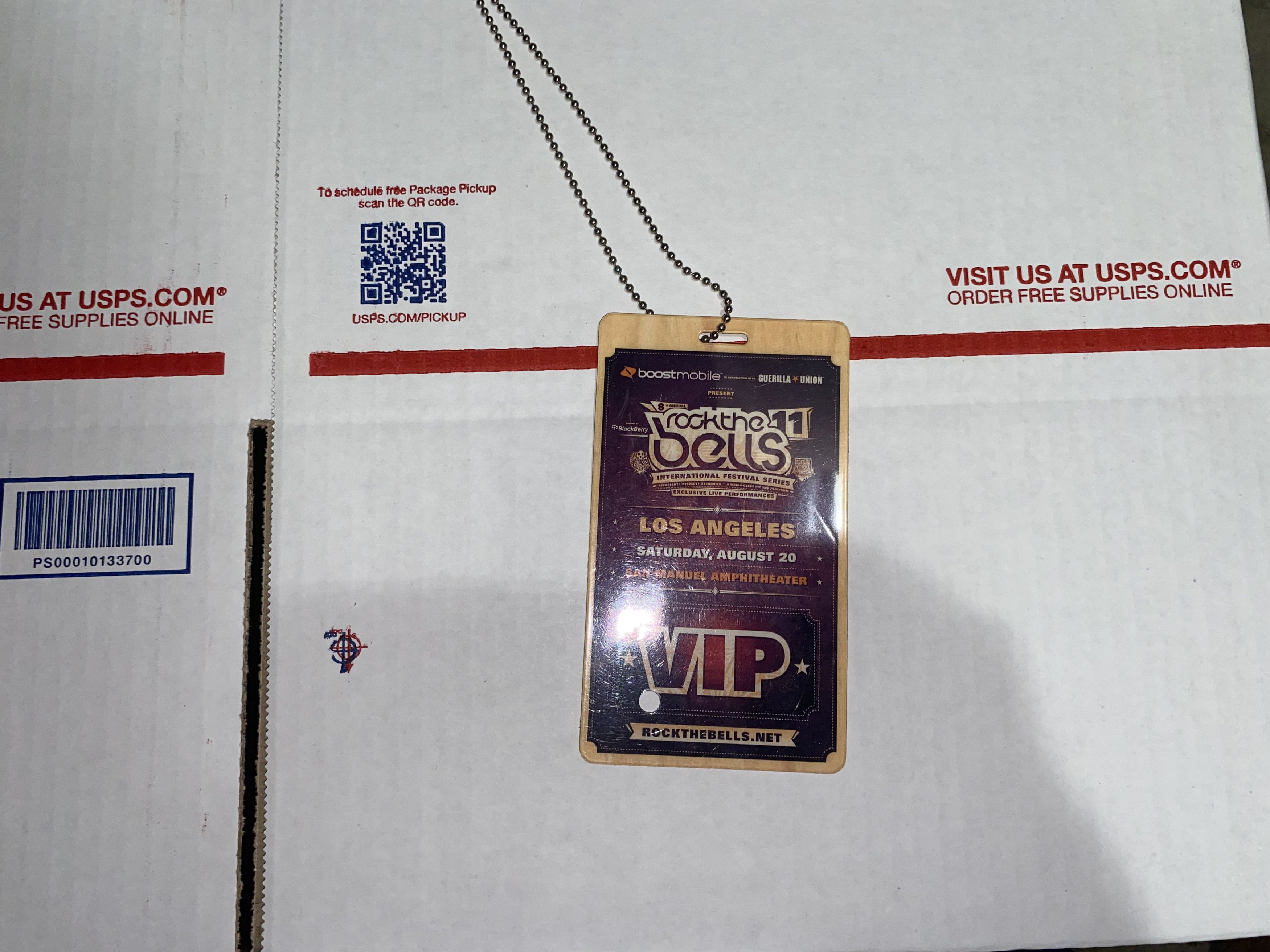 Vintage 2011 Rock the Bells Festival Music Concert VIP pass RARE tee Size ONE SIZE - 1 Thumbnail