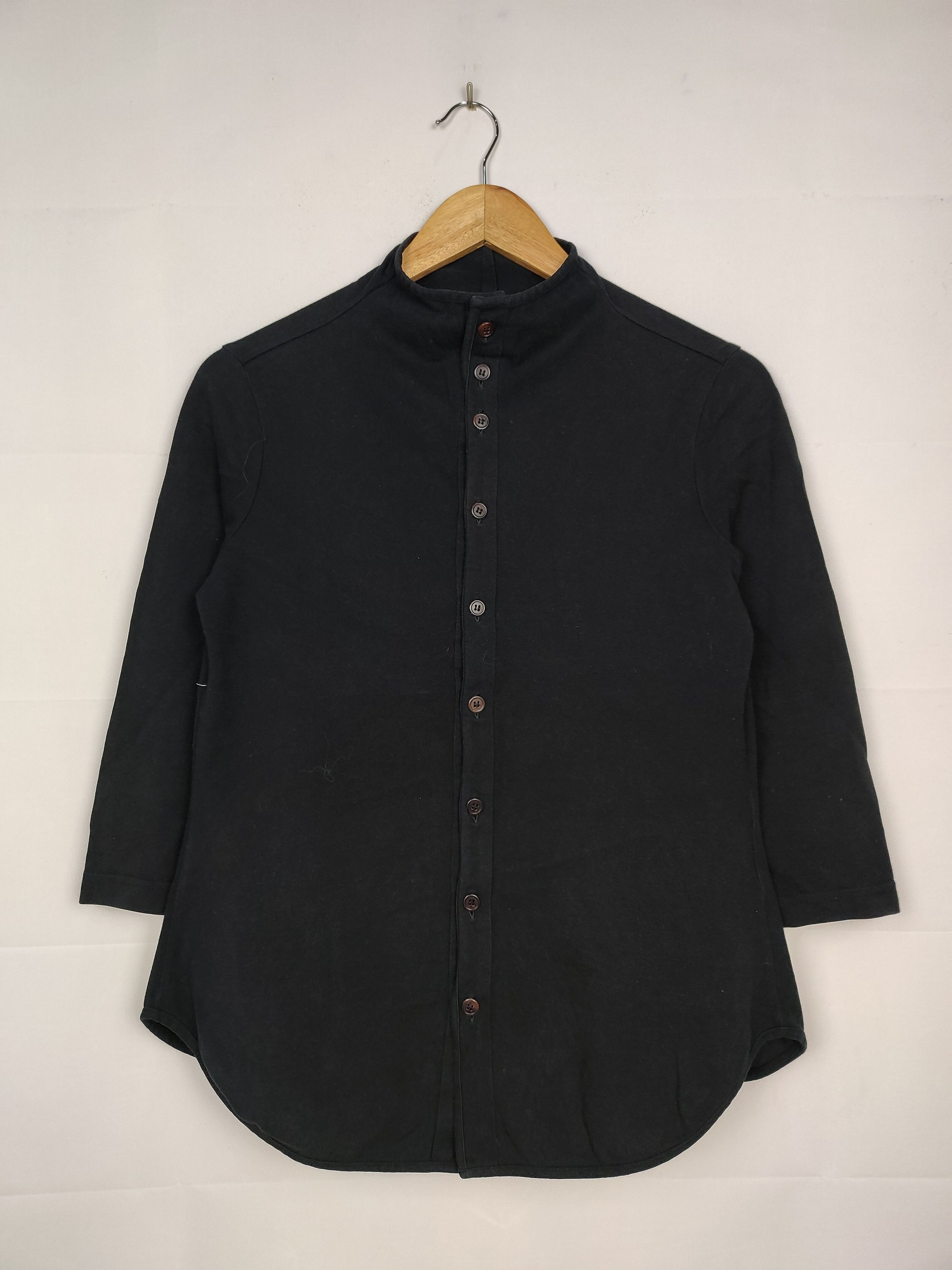 Designer × Yohji Yamamoto Yohji Yamamoto Signature Chinese Neck Button Cotton Shirt Size S / US 4 / IT 40 - 1 Thumbnail