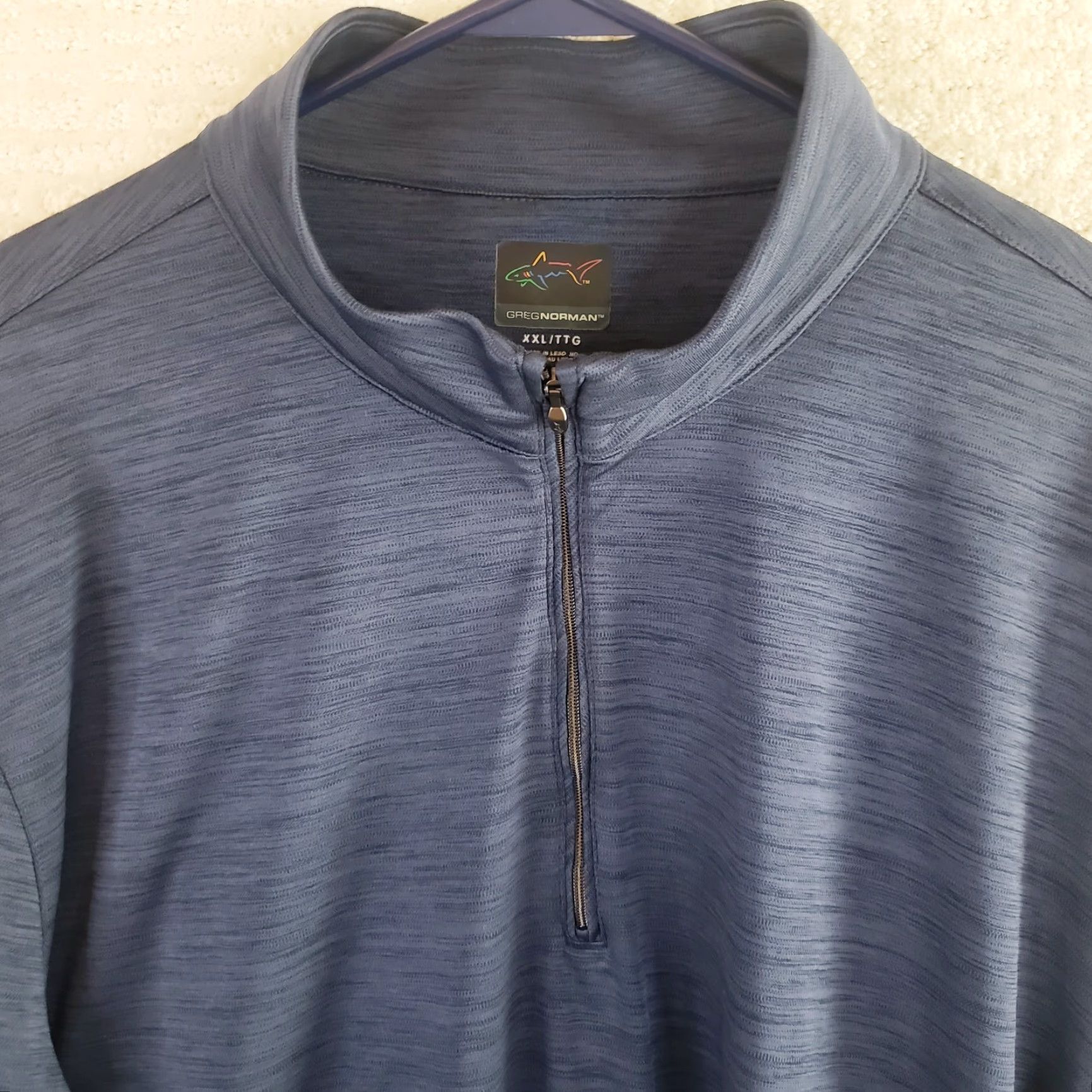 Vintage Greg Norman 1/4 Zip Pullover Blue Heather Long Sleeve Men's XXL Performance Activewear Pullover Zip Size US XXL / EU 58 / 5 - 3 Thumbnail