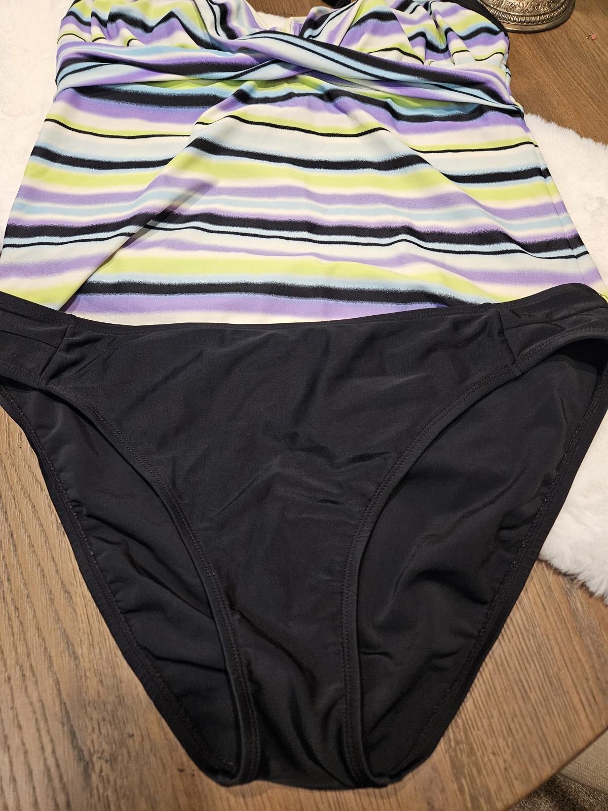 Designer Beach Native Striped Swim Suit with Adjustable Straps Size ONE SIZE - 3 Thumbnail