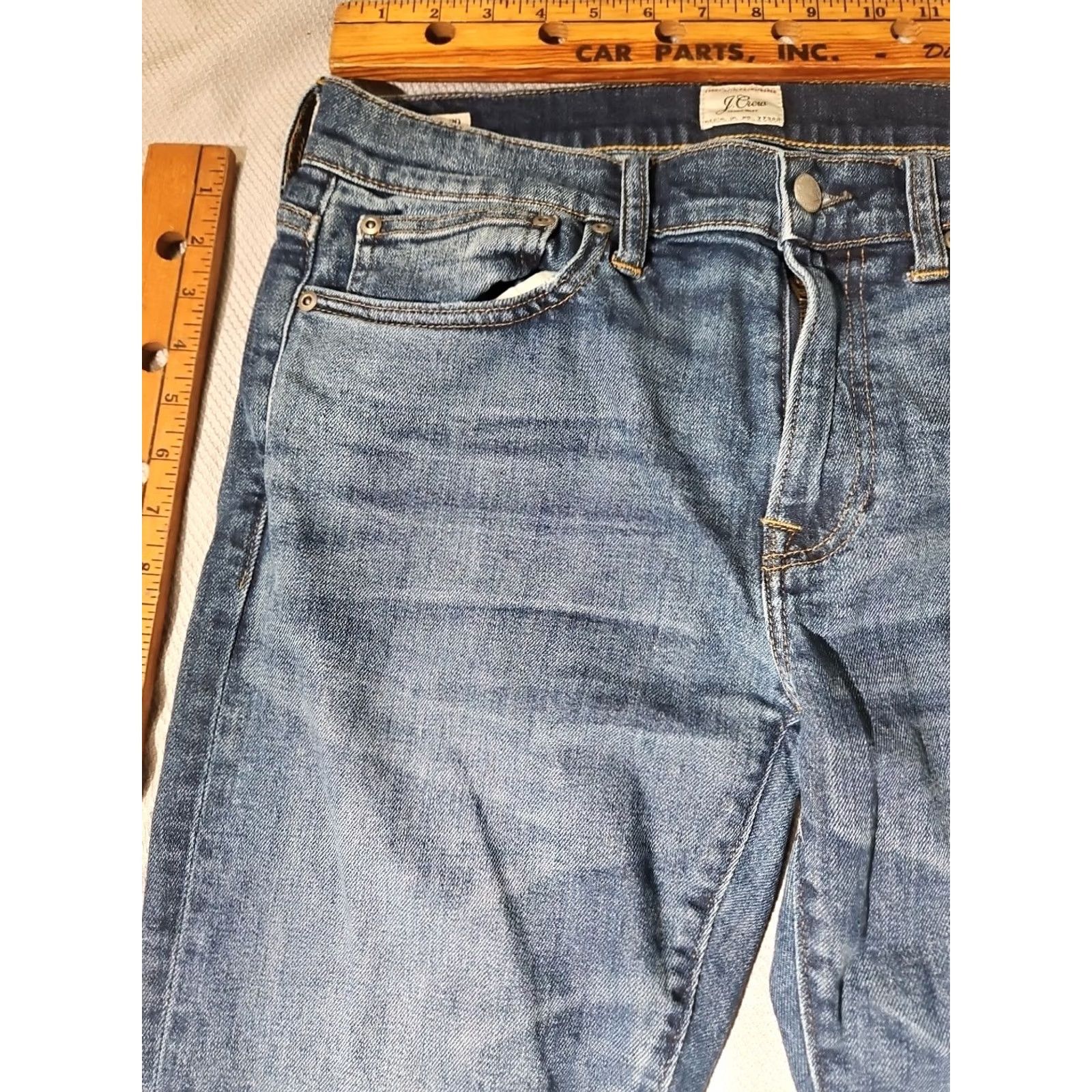 J.Crew J.CREW Jeans Men 33x30 Blue Stretch Kurabo Japanese Denim Casual Whisker Pants Slim Fit 5-Pocket Men’s Blue Jeans Size US 33 - 3 Thumbnail