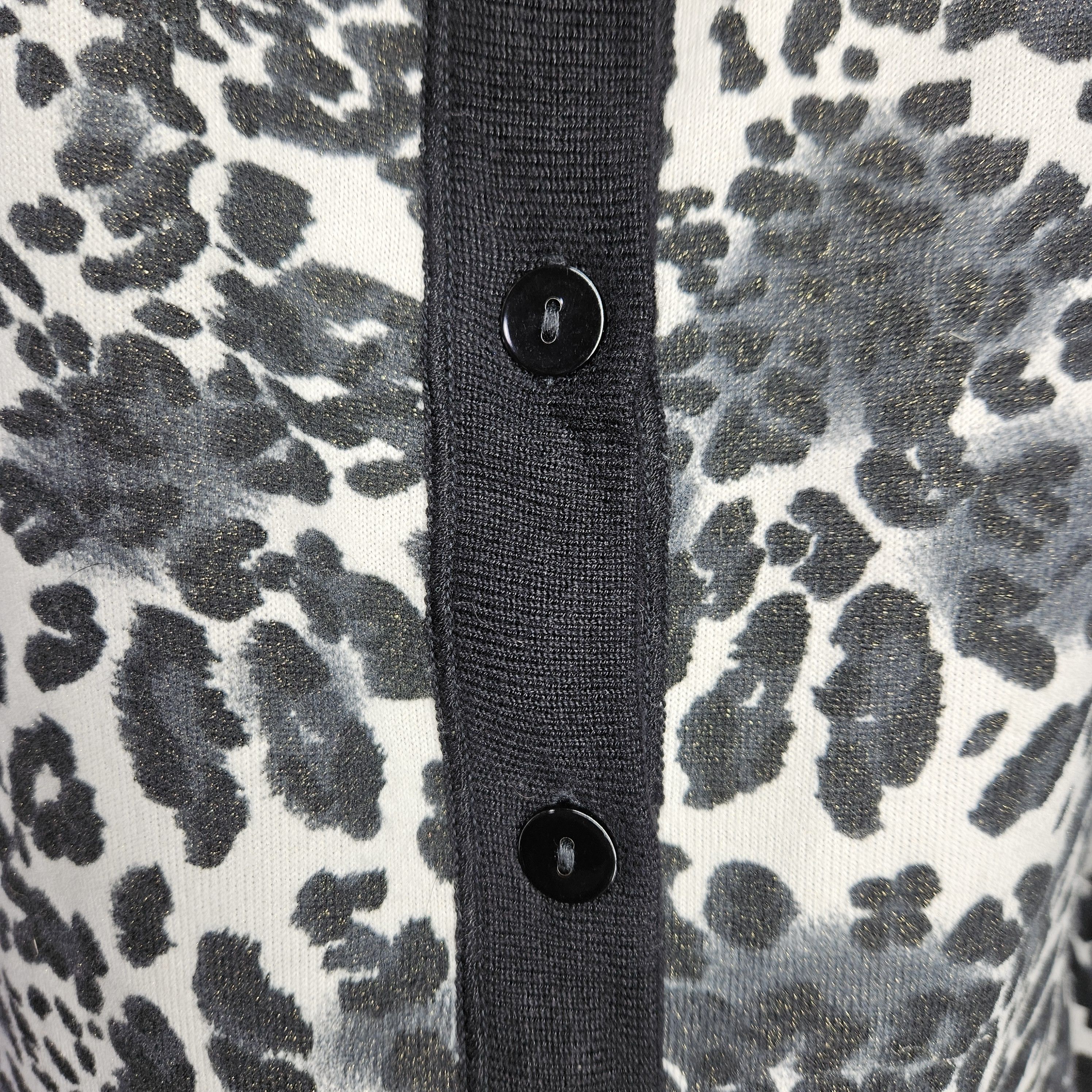 Chicos Additions By Chicos Size M Cardigan Sweater Leopard Print Size M / US 6-8 / IT 42-44 - 6 Thumbnail