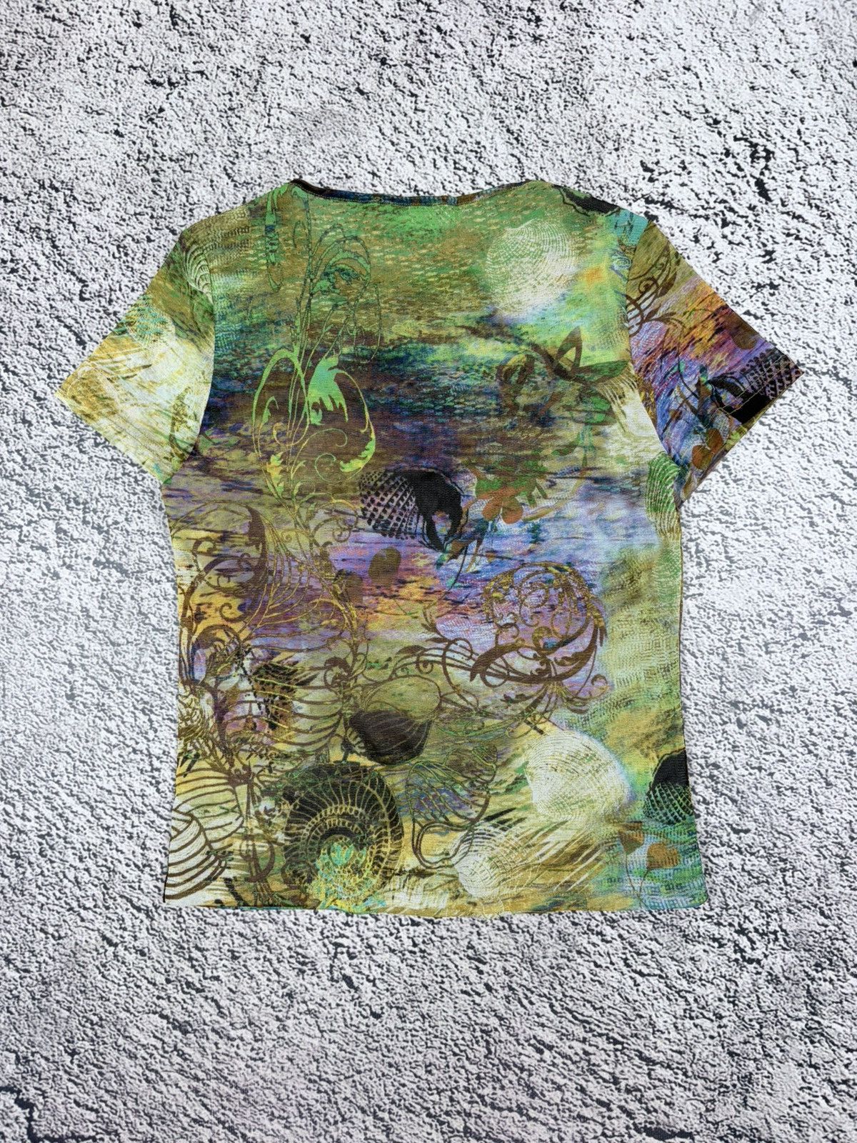Japanese Brand Y2K Mesh Cutout Top Abstract Cyber Baby Tee S Size S / US 4 / IT 40 - 6 Thumbnail
