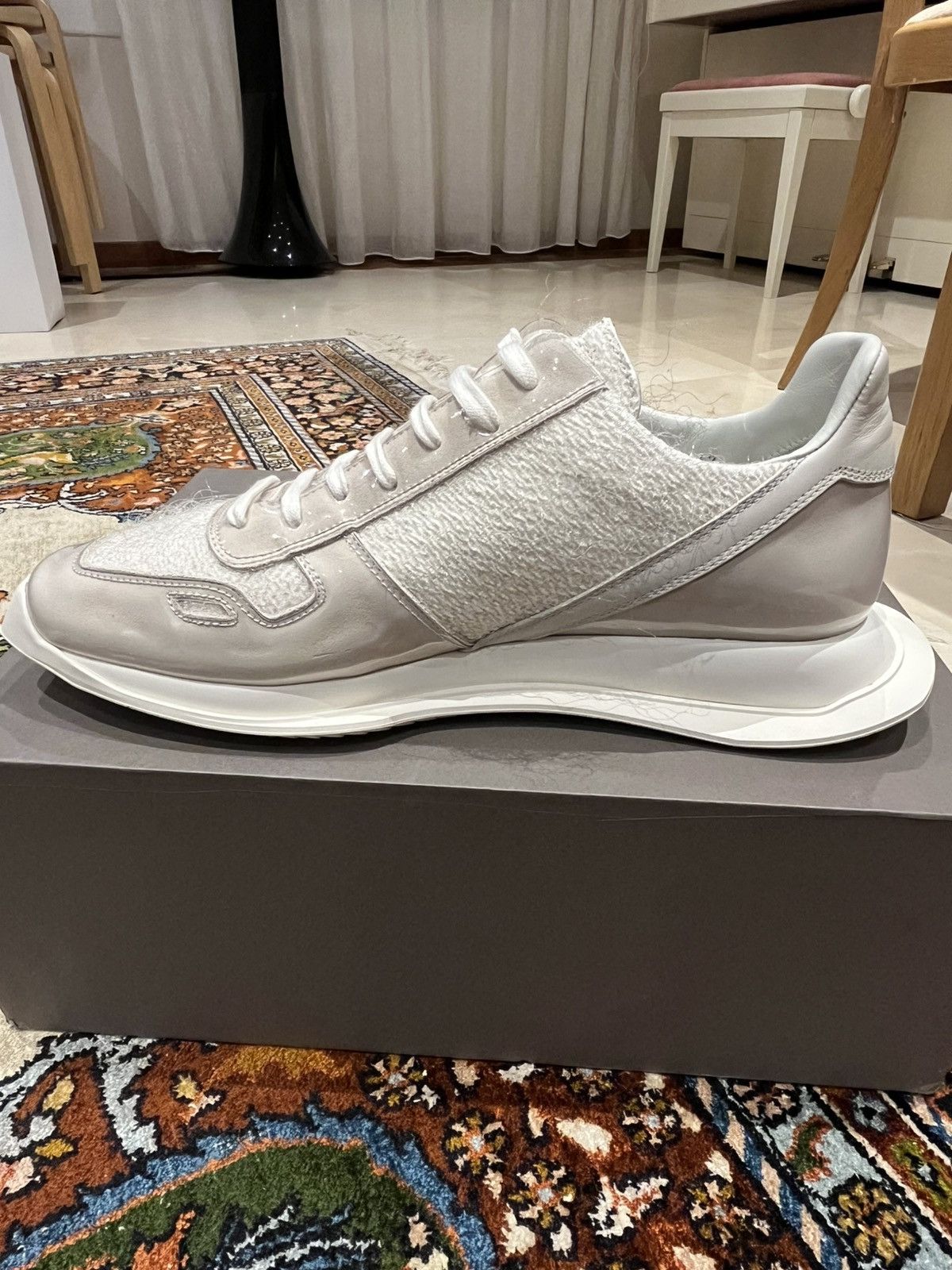 Rick Owens Sold Out Archive Sisyphus FW18 Lace Up Runner Milk🥛 All Over Size US 9 / EU 42 - 15 Thumbnail