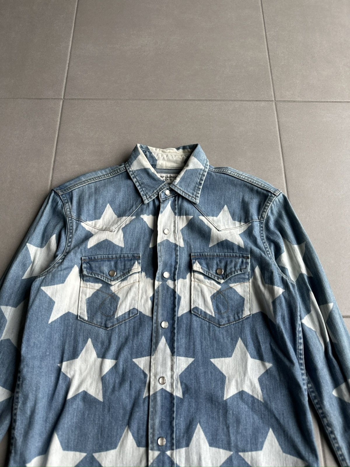 Saint Laurent Paris Saint Laurent Paris SS17 star print denim button up Size US S / EU 44-46 / 1 - 2 Thumbnail