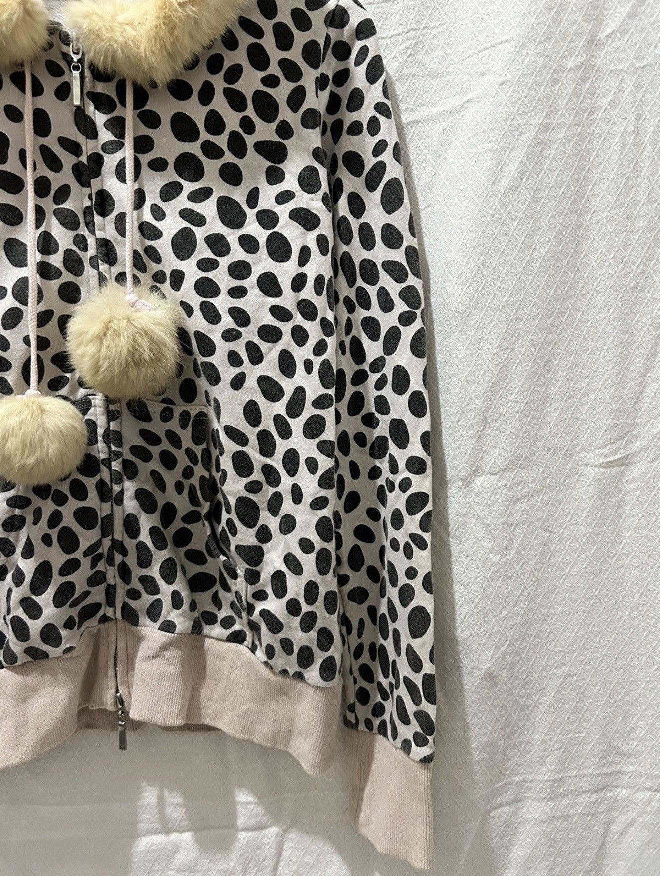 Japanese Brand Fur hoodie polkadot zip up Size US M / EU 48-50 / 2 - 7 Thumbnail