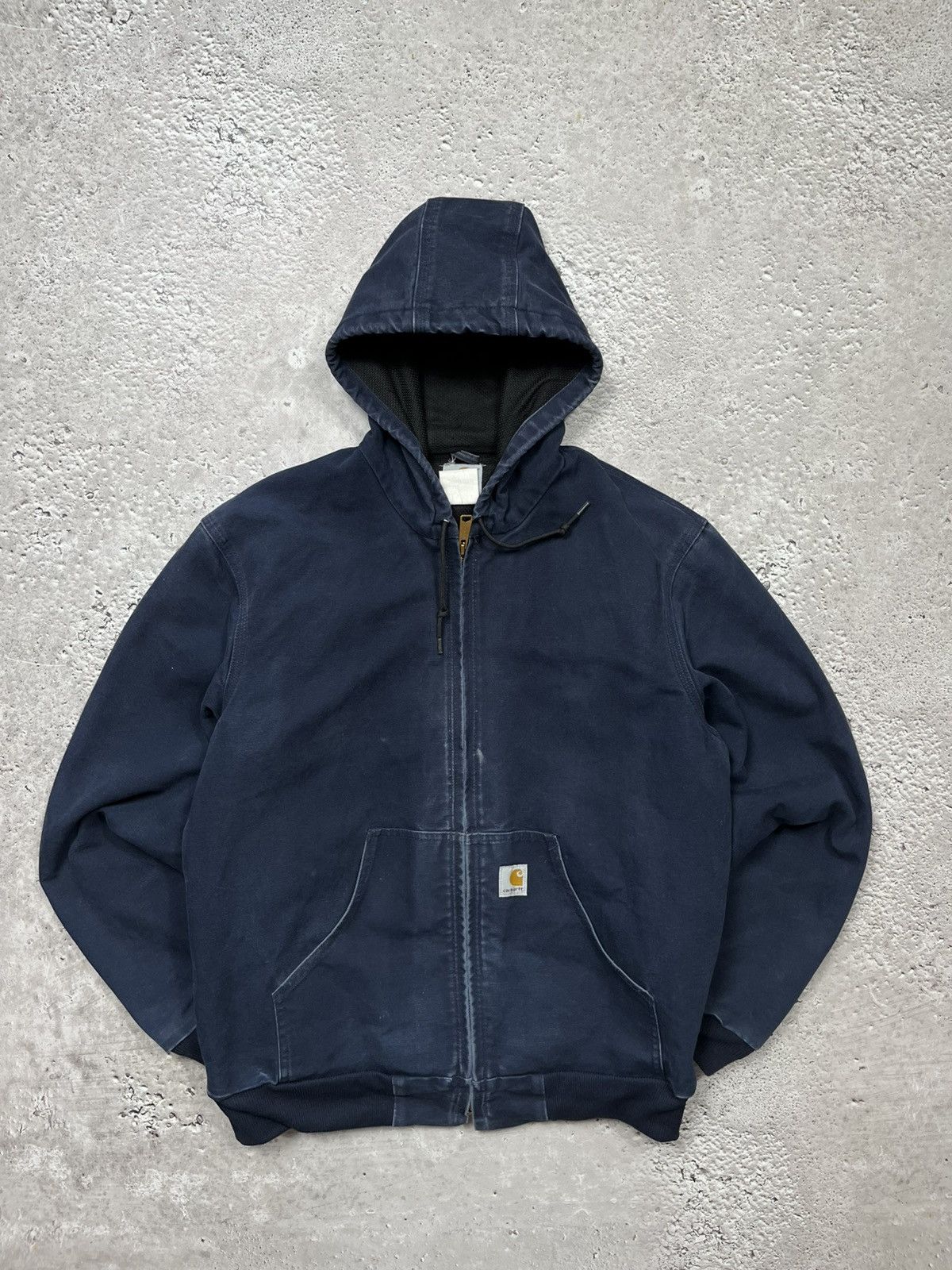 Carhartt Vintage Carhartt Hooded Work Jacket Faded Blue Distressed Size US L / EU 52-54 / 3 - 1 Thumbnail