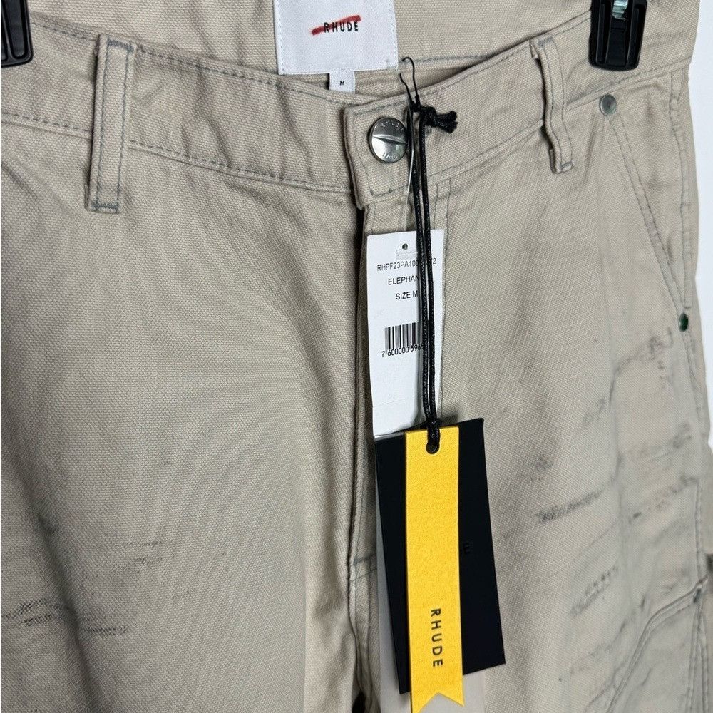 Rhude Rhude Chevron Painter Pants Elephant Tan Men’s Size Medium Size US 32 / EU 48 - 3 Thumbnail