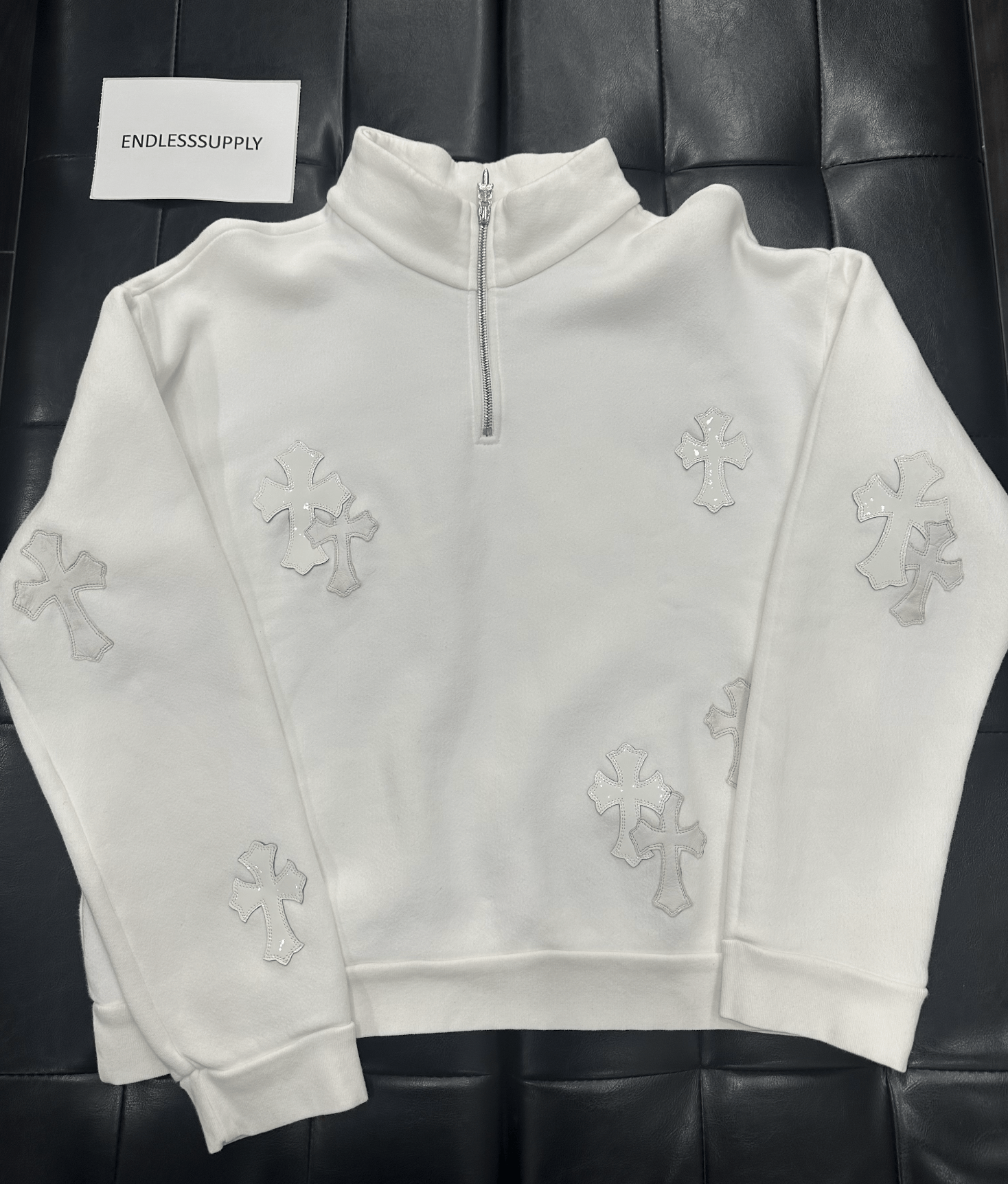 Chrome Hearts Cross Patch Dagger Quarter Zip 'White'