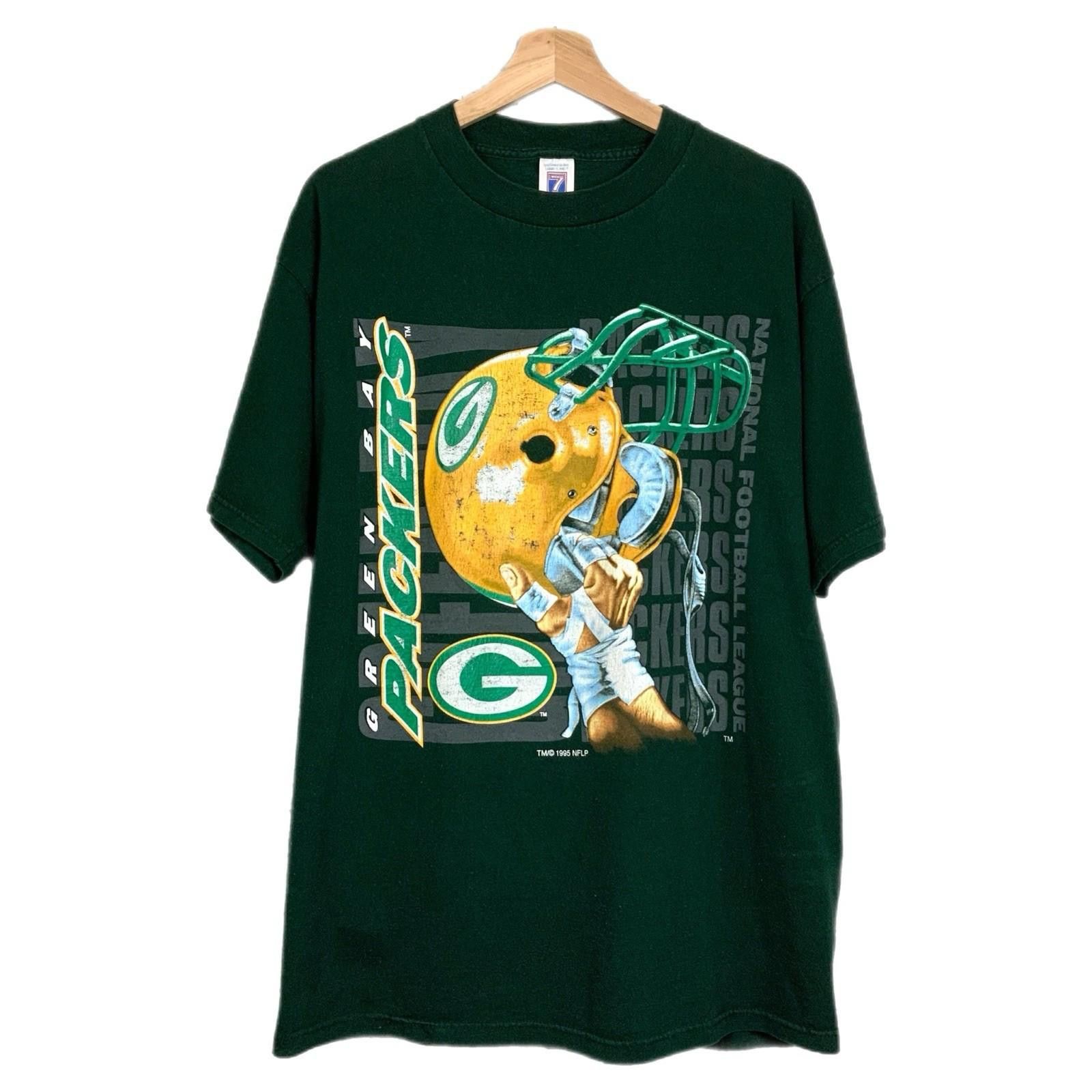 Logo 7 Vintage 90s Green Bay Packers NFL Football Green T Shirt XL Size US XL / EU 56 / 4 - 1 Thumbnail