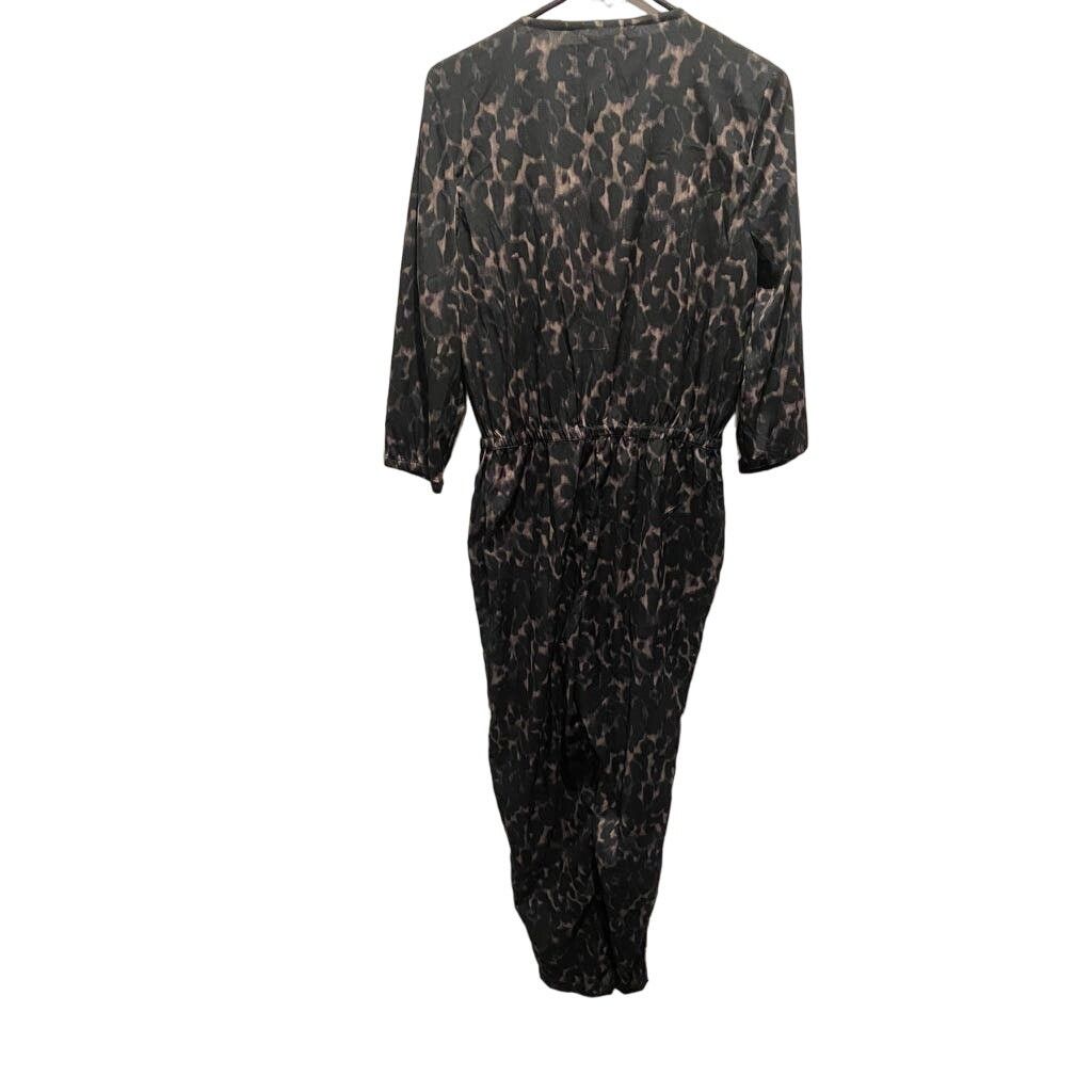 Designer W118 by Walter Baker Leopard Jumpsuit Black M Size 28" / US 6 / IT 42 - 4 Thumbnail
