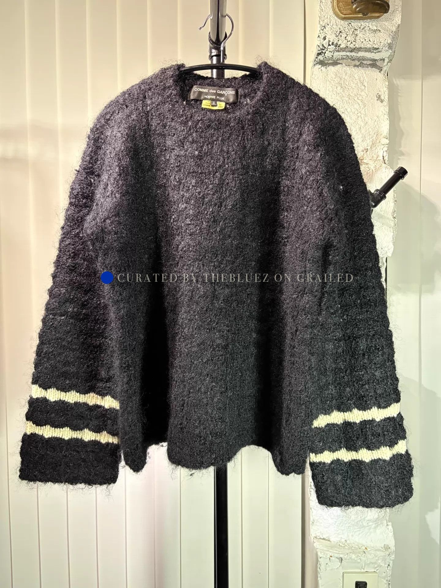 Comme des Garcons Black Mohair Striped Pullover from CDG Homme Plus Size US S / EU 44-46 / 1 - 1 Thumbnail