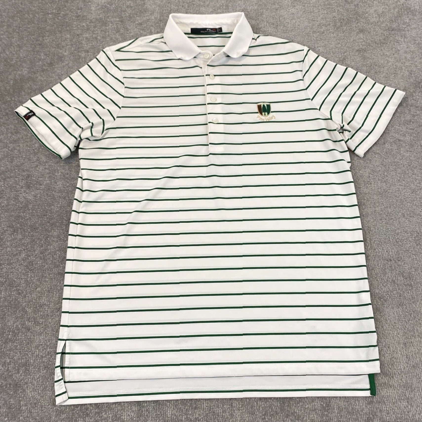 RLX Ralph Lauren RLX Ralph Lauren Performance Polo Shirt Mens Large White Green Golf Striped Size US L / EU 52-54 / 3 - 3 Thumbnail