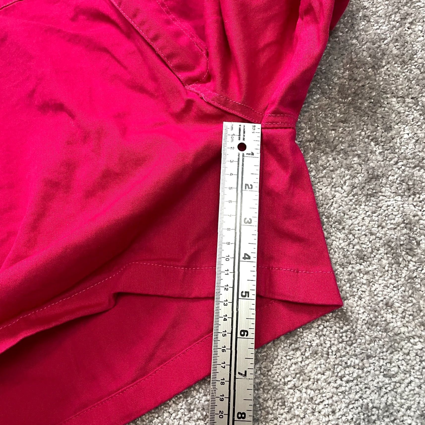 Vintage Chams Chino Shorts Bermuda 5" Inseam Womens 26 Pink Cotton Twill Button Solid Everyday Casual Ladies Cotton Blend Size 32" / US 10 / IT 46 - 2 Thumbnail
