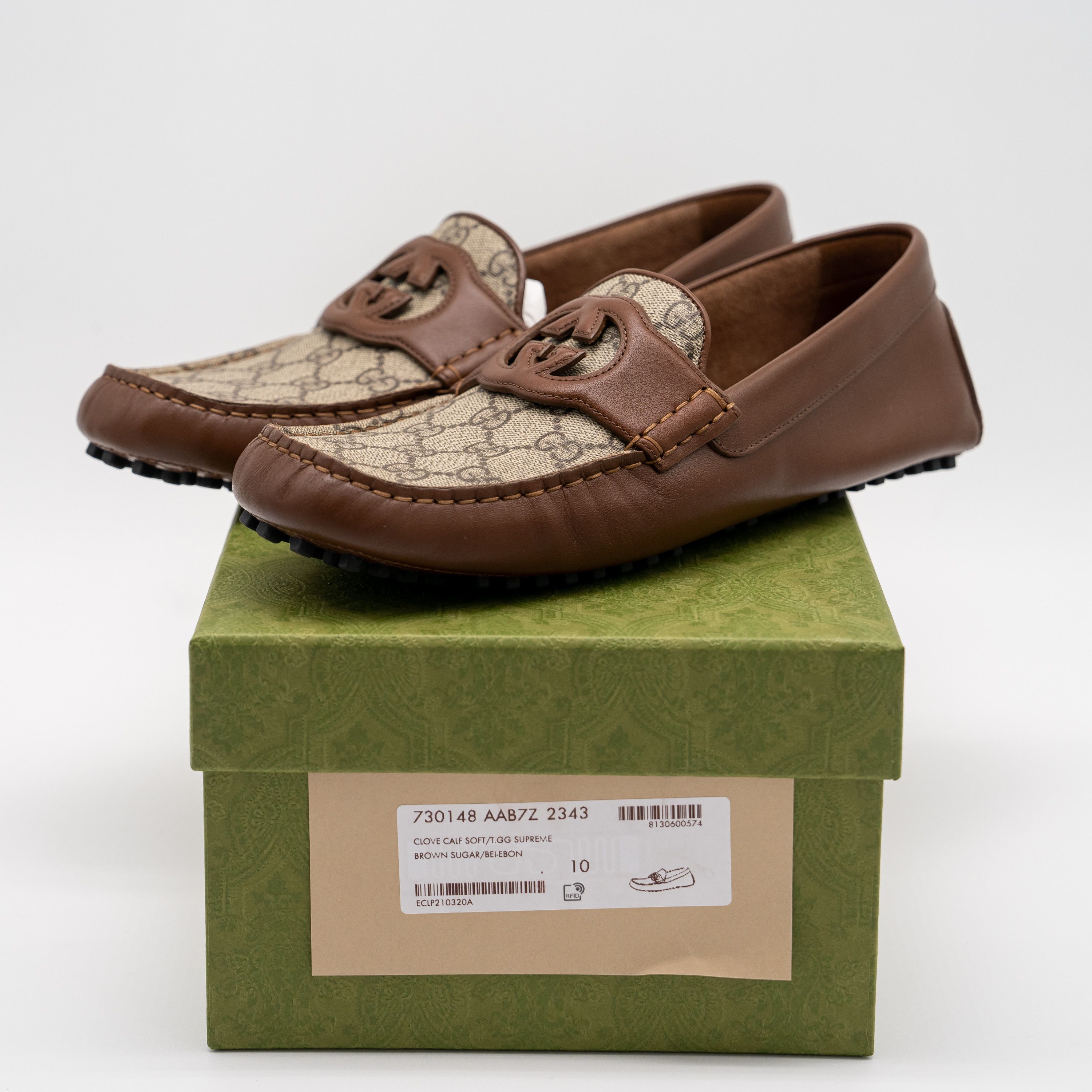Gucci 10G 10.5 US Gucci GG Leather Moccasin Brown Loafers Size US 10.5 / EU 43-44 - 11 Thumbnail