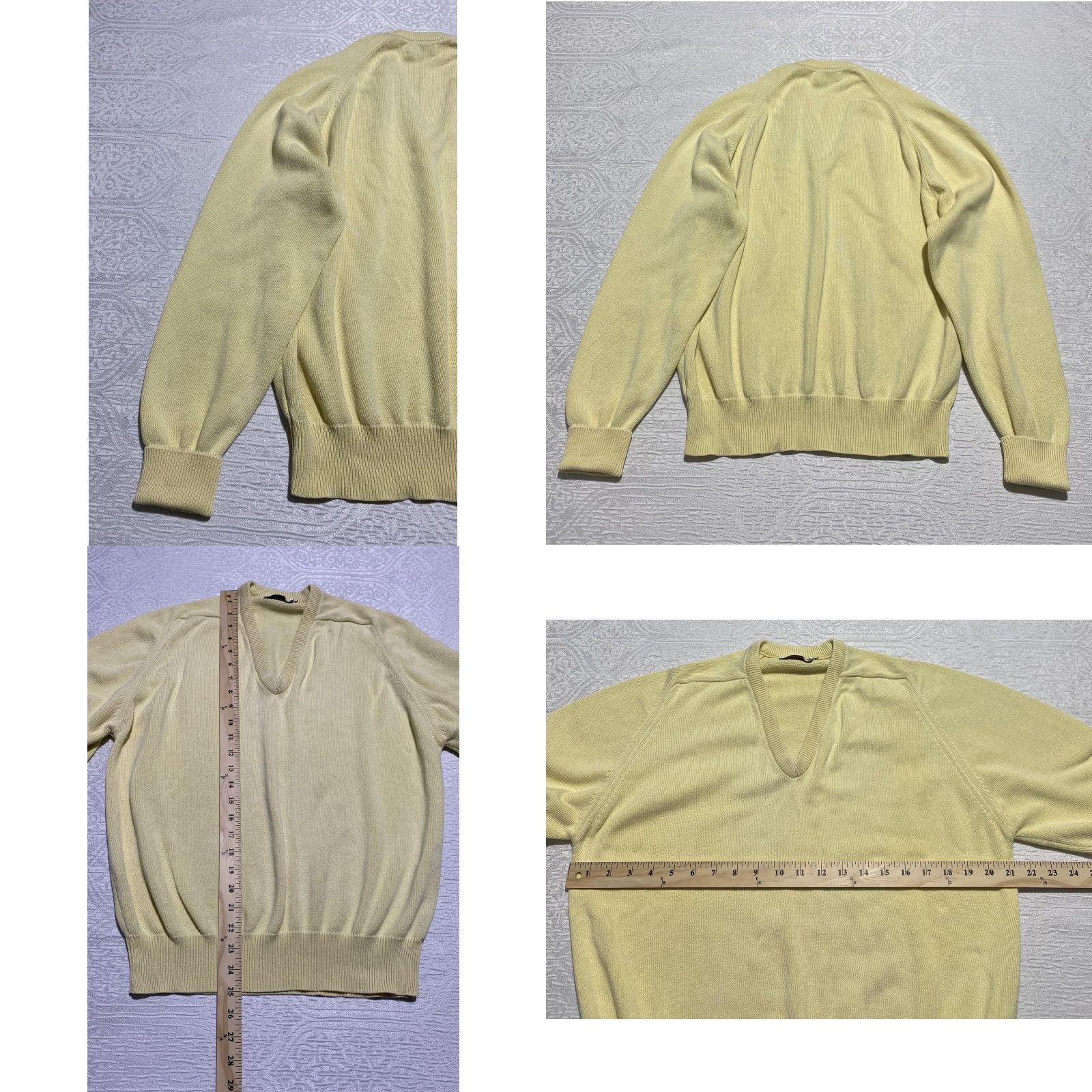 Titleist VINTAGE Titleist Sweater Mens L Yellow V-Neck 90s Golf Made USA Cotton Pullover Knit Shirt Size US L / EU 52-54 / 3 - 8 Thumbnail