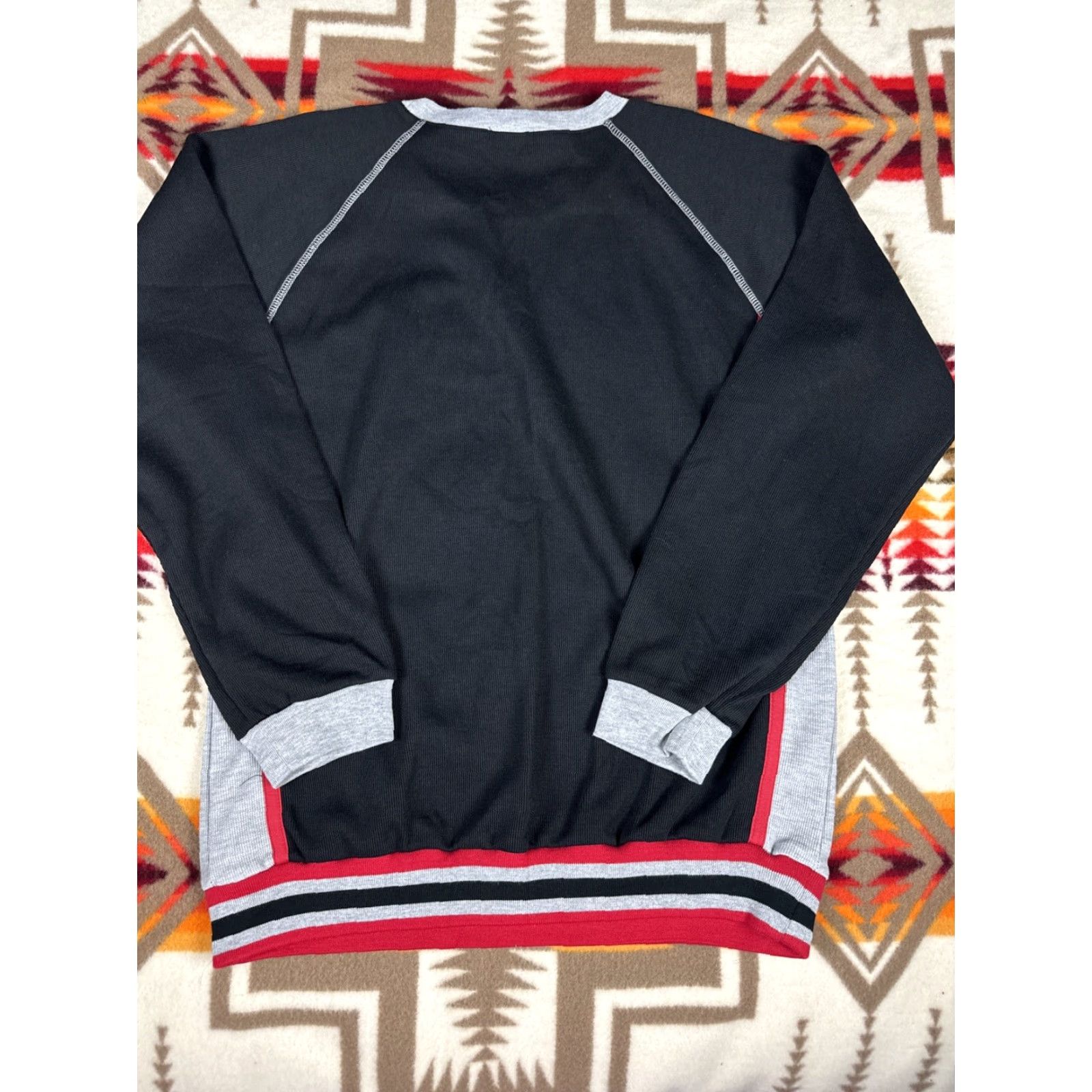 Vintage VINTAGE Cheeetah Brand Long Sleeve Thermal Shirt Mens M Black Gray Red Mens Size US M / EU 48-50 / 2 - 7 Thumbnail