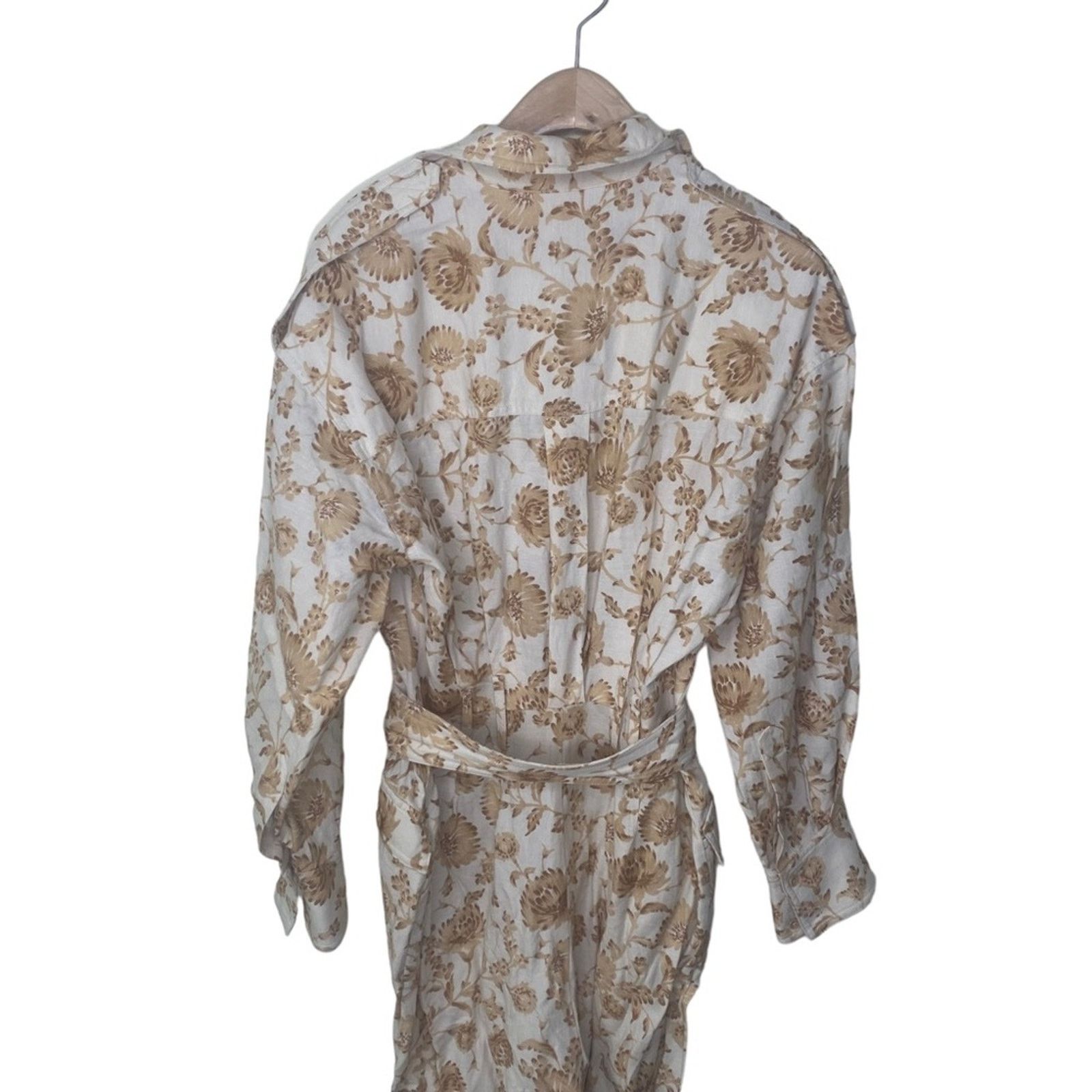 Anthropologie SIGNIFICANT OTHER Aphrodite Belted Jumpsuit Linen Blend Size 27" / US 4 / IT 40 - 9 Thumbnail