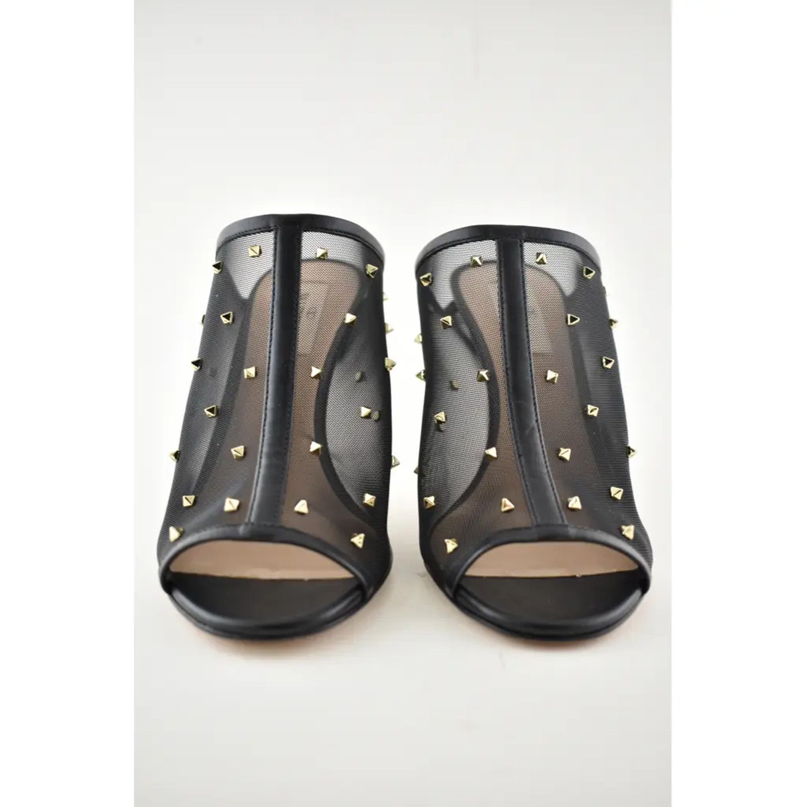 Valentino Valentino Rockstud Black Shining Mesh Mule Slide Backless Size US 11 / IT 41 - 5 Thumbnail