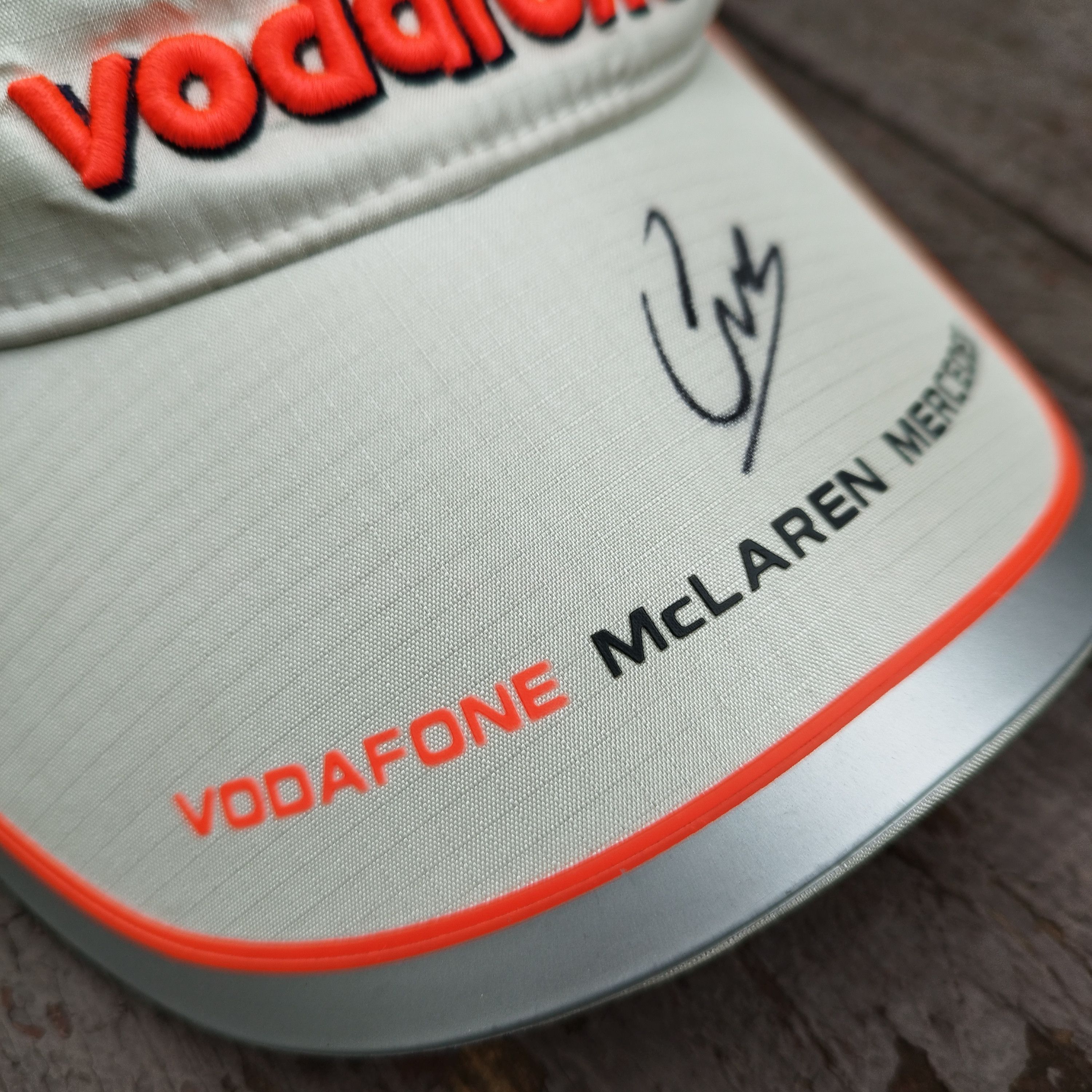 Formula 1 Lewis Hamilton Hand-Signed Vodafone McLaren Mercedes F1 Cap Size ONE SIZE - 4 Thumbnail