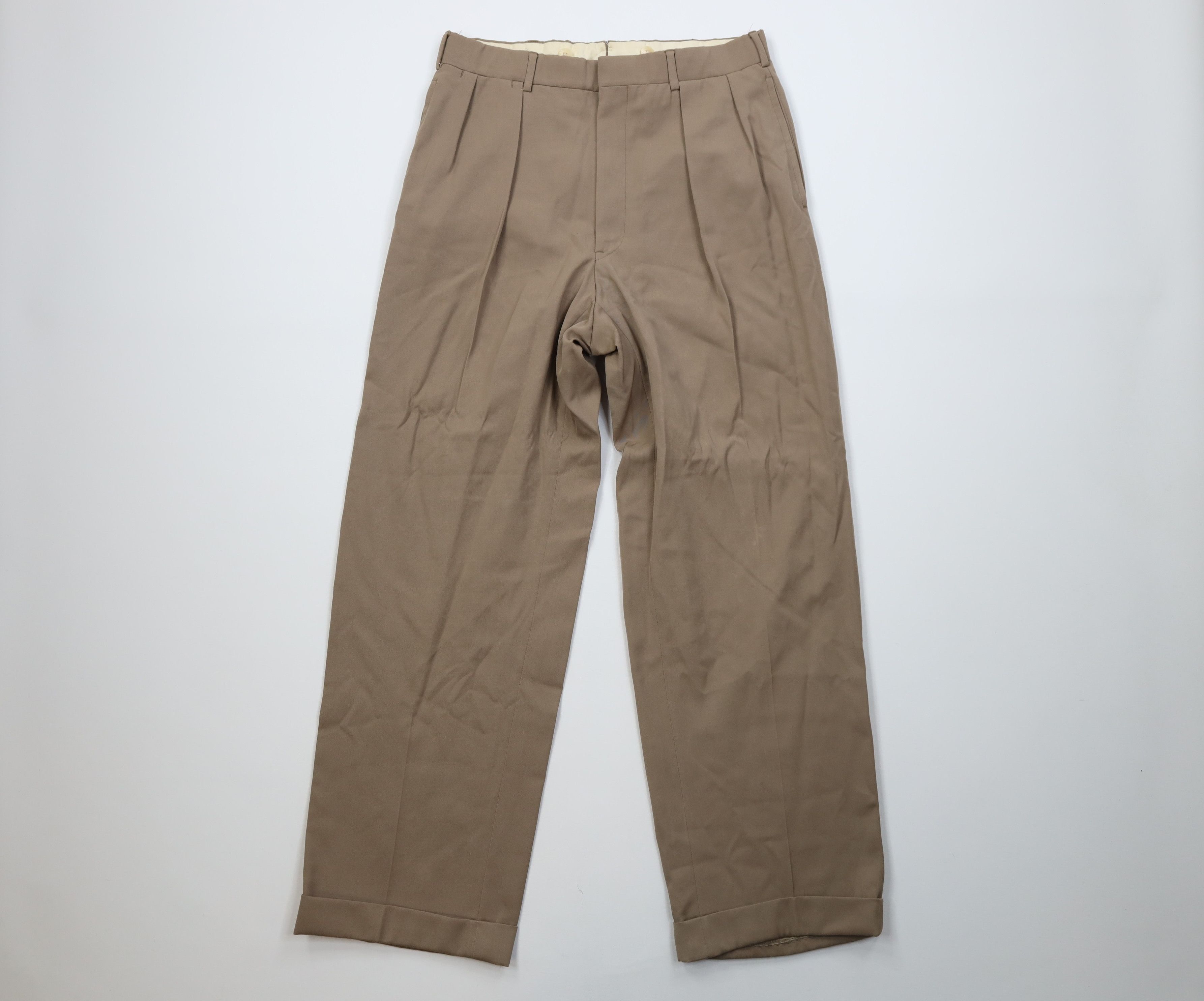 Ralph Lauren Vintage 70s Ralph Lauren Pleated Wide Leg Chino Pants USA Size US 32 / EU 48 - 1 Thumbnail