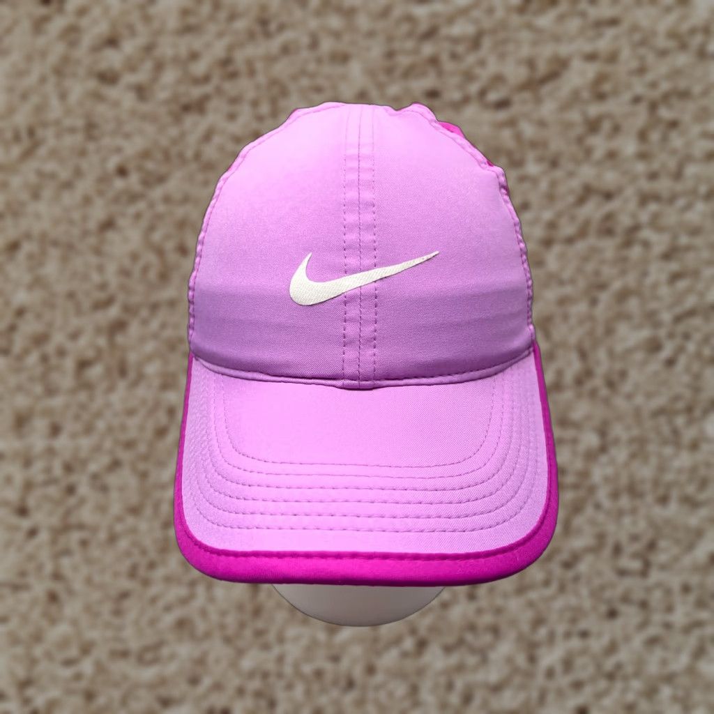 Nike Nike Hat Cap Strap Back Adult One Size Pink Purple Polyester Featherlight Golf Hat/Cap Adjustable Lightweight Men Sports Logo Spring Summer Size ONE SIZE - 1 Thumbnail