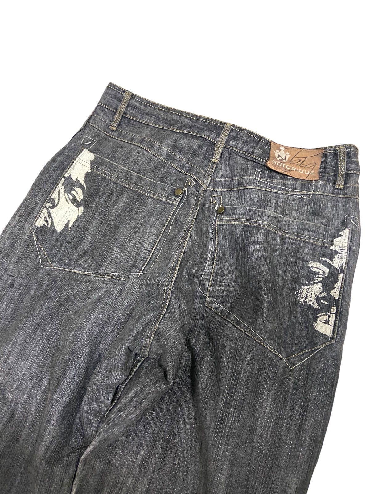 Rap Tees × Vintage Vintage Notorious BIG Jeans Mens 34x30 Black Denim Baggy Fit Size US 34 / EU 50 - 12 Thumbnail