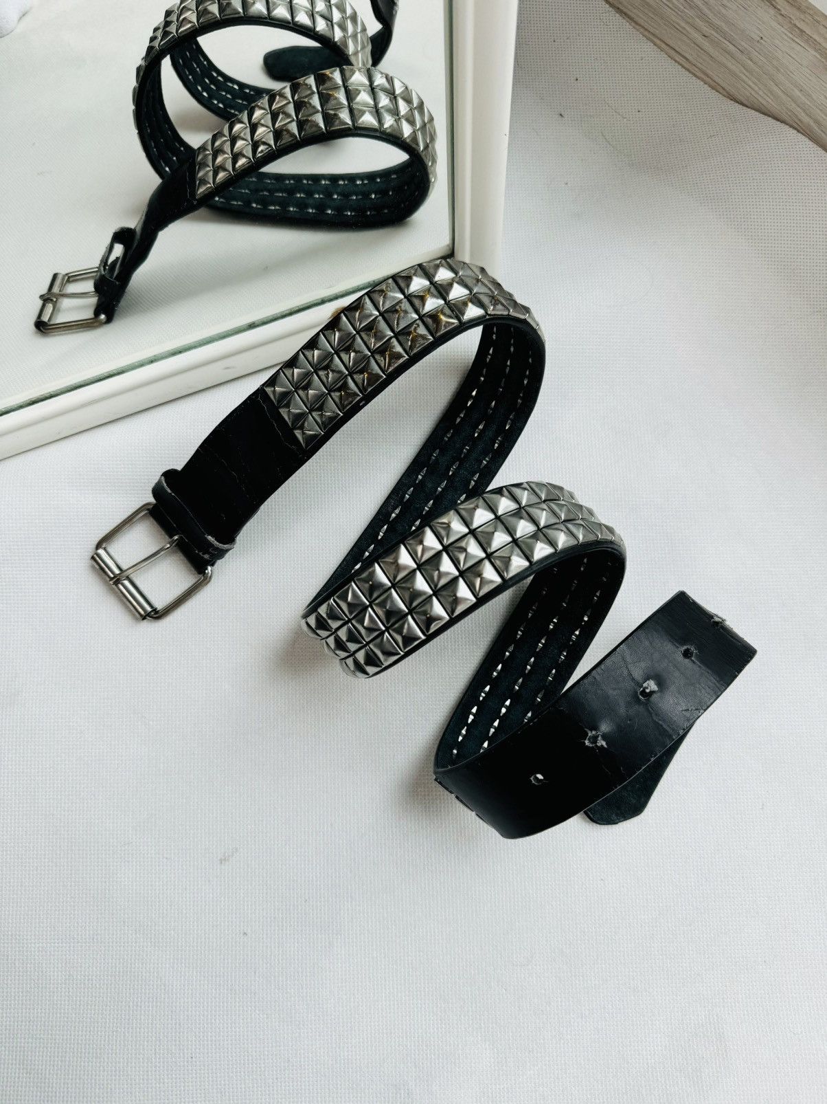 Hysteric Glamour Vintage Belts Y2K Rhinestones Punk leather belt Japanese Size 34 - 8 Thumbnail