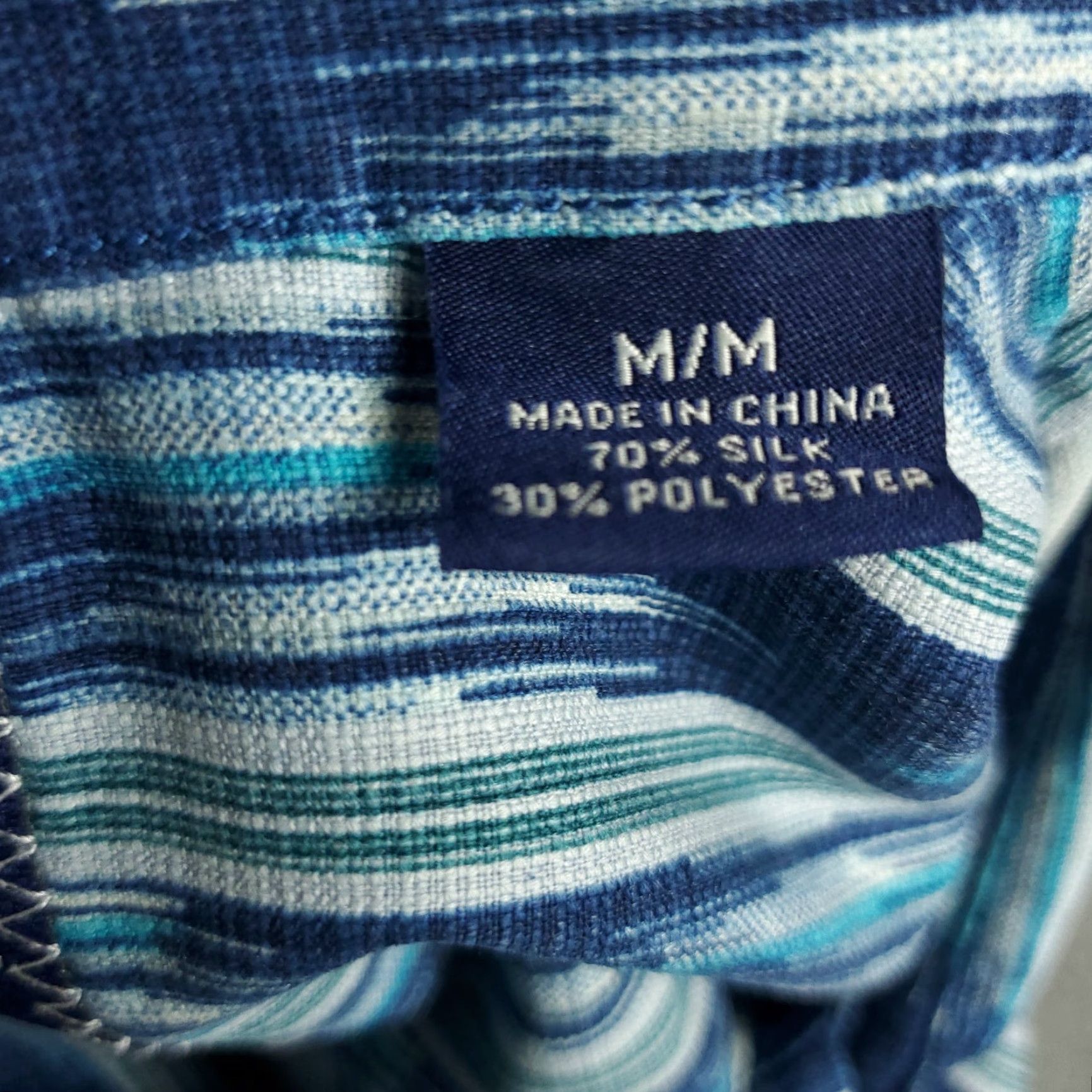 Tommy Bahama Tommy Bahama Shirt Mens Medium Blue Striped Silk Hawaiian Button-Up Short Sleeve Shirt Size US M / EU 48-50 / 2 - 8 Thumbnail