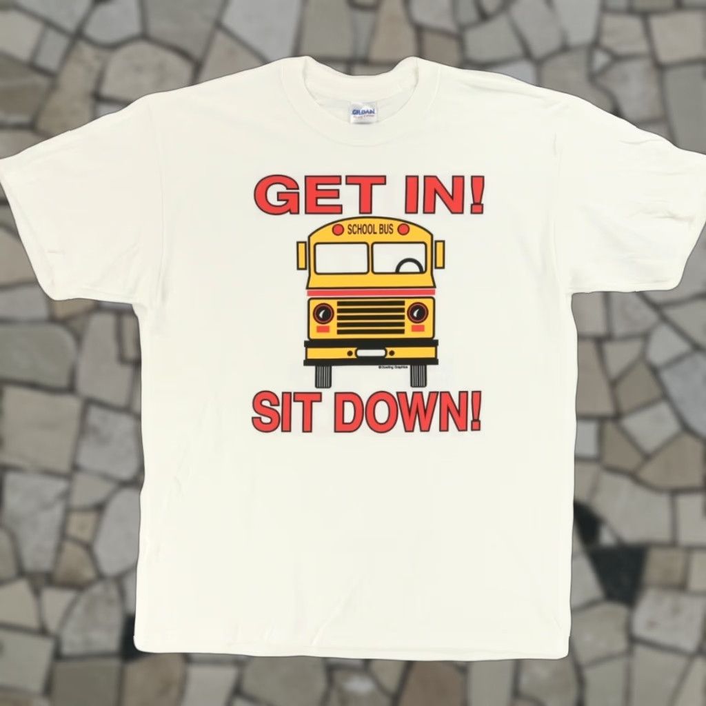 Gildan School Bus Driver Double Sided Solid T-Shirt White Men's L Gildan Size US L / EU 52-54 / 3 - 1 Thumbnail