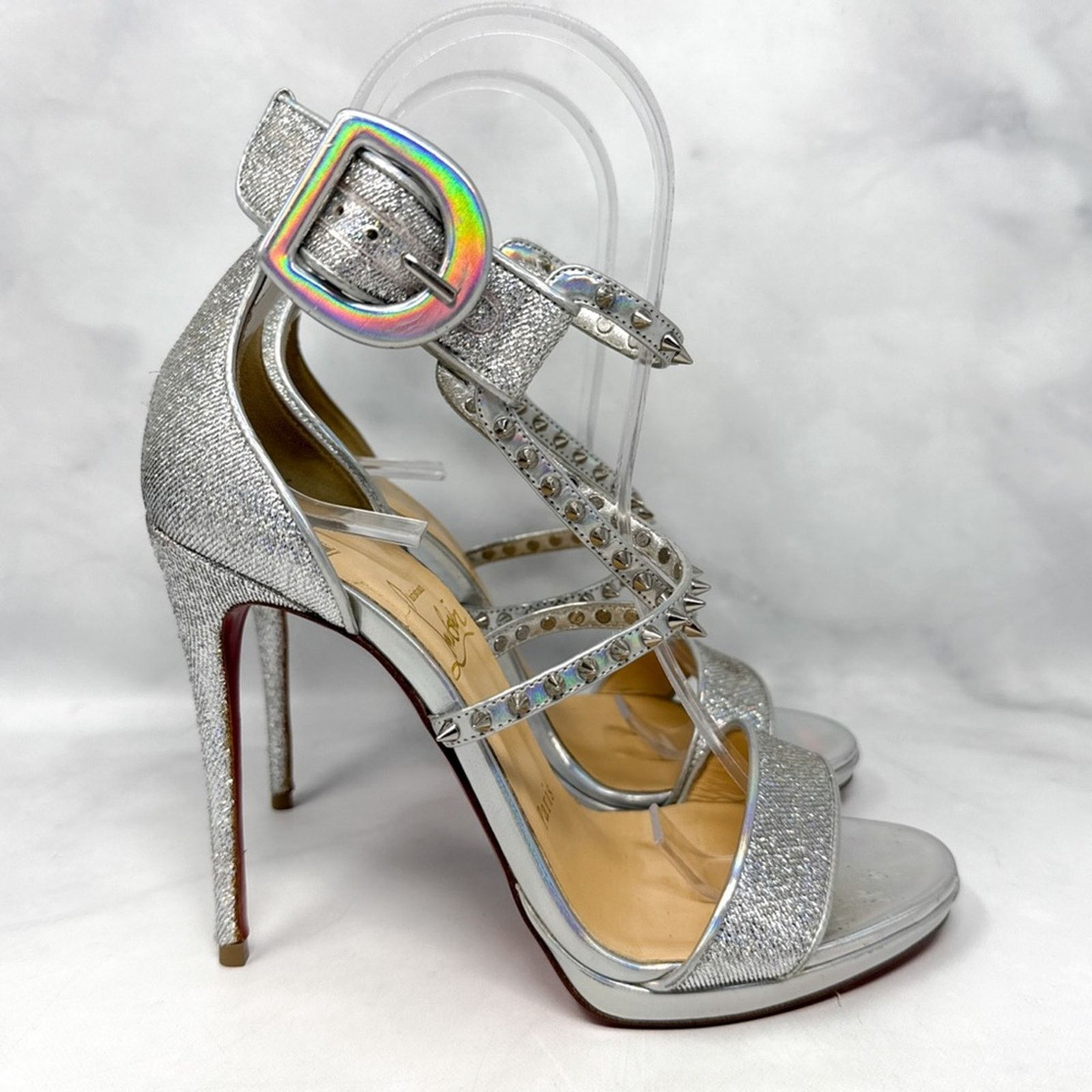 Christian Louboutin Christian Louboutin Choca Lux 120 Holographic Platform Heels Size US 5.5 / IT 35.5 - 1 Thumbnail