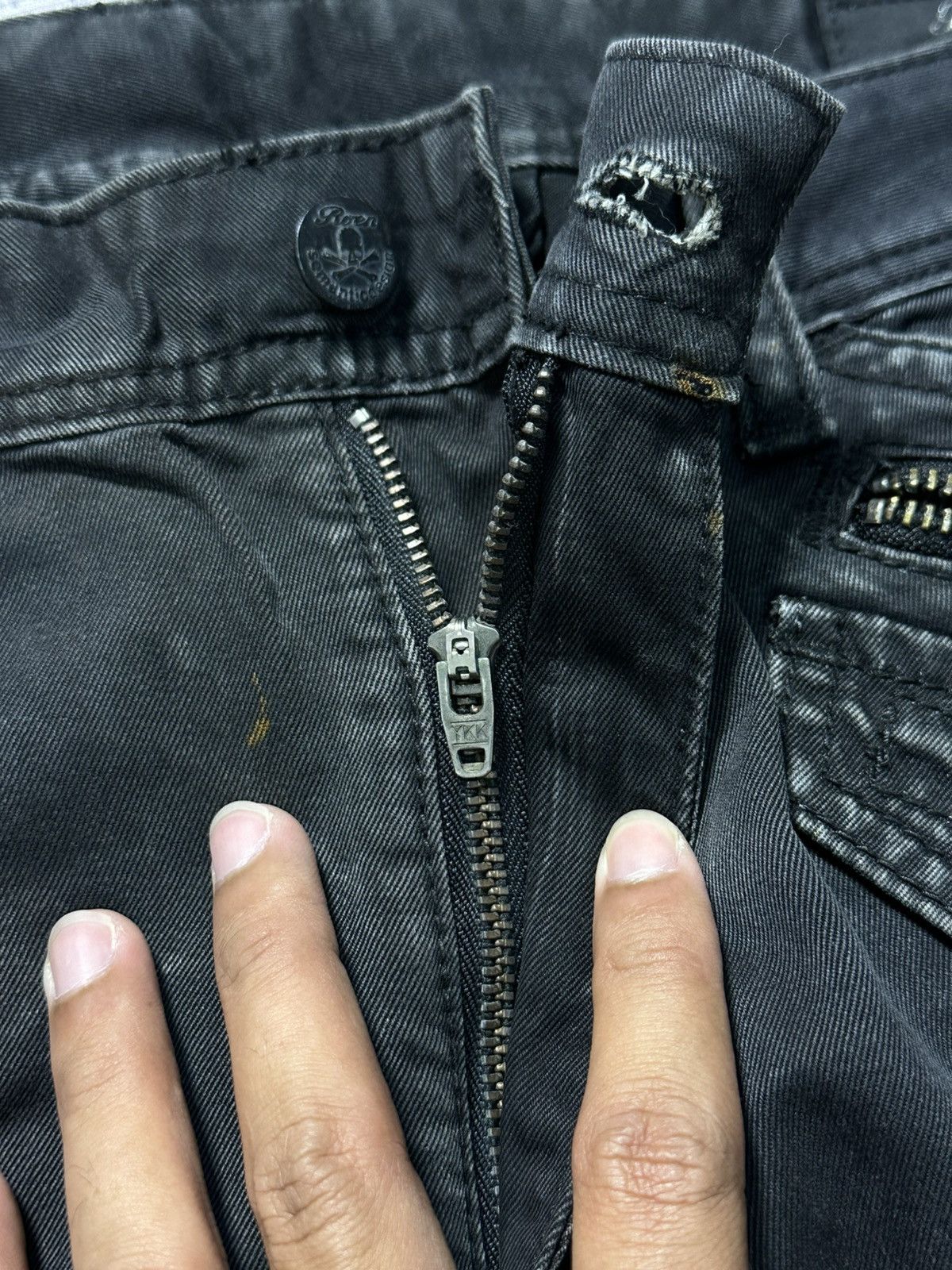 If Six Was Nine ROEN X Sematicdesign Black Rust Strech Bondage Denim Jeans Size US 32 / EU 48 - 10 Thumbnail