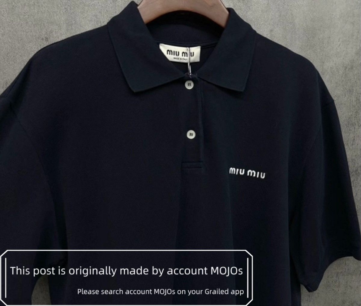 Miu Miu Sz M Miu Miu Logo Stitch Dark Navy Polo mojos1503 Size US M / EU 48-50 / 2 - 2 Thumbnail