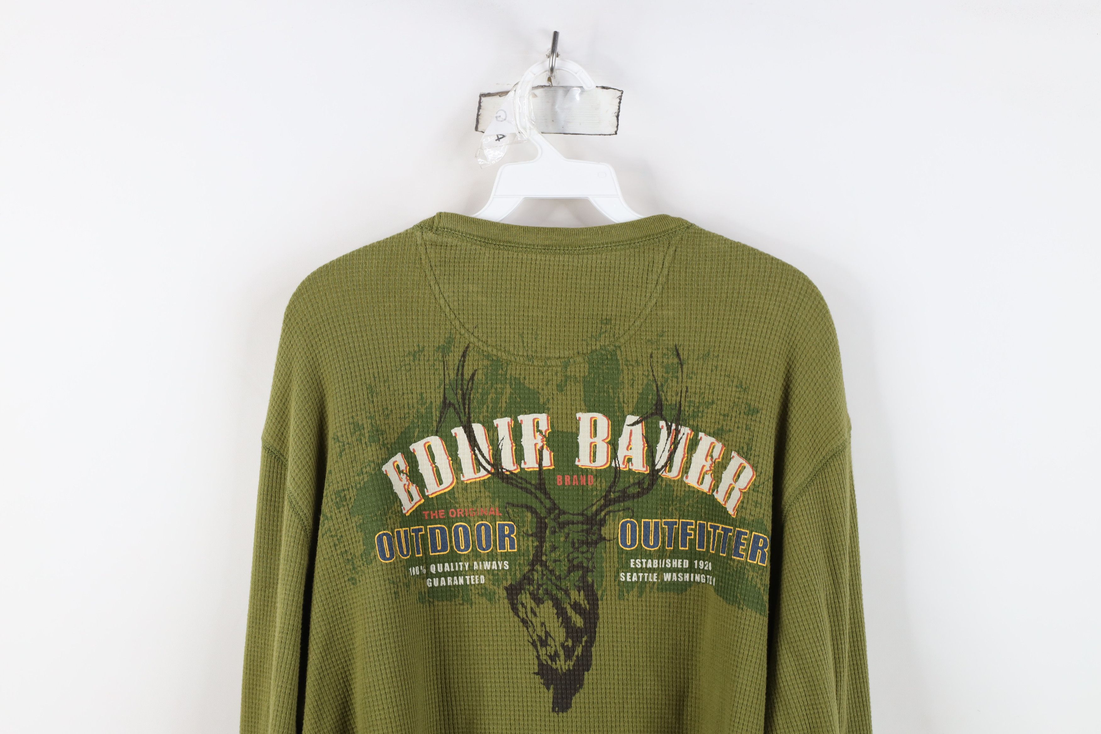 Eddie Bauer Vintage Eddie Bauer Thermal Waffle Knit T-Shirt Green Size US L / EU 52-54 / 3 - 13 Thumbnail
