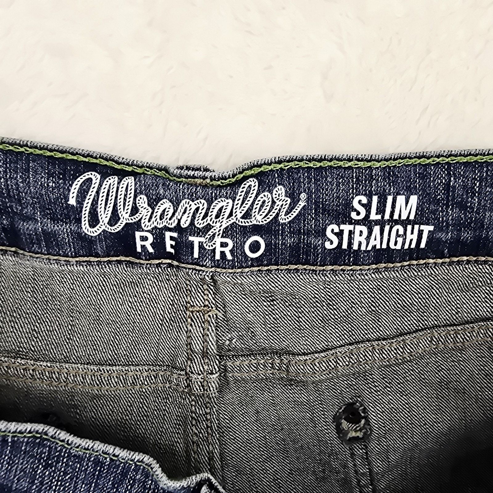 Wrangler Wrangler Retro Jeans Mens 38x32 Blue Medium Slim Straight Size US 38 / EU 54 - 5 Thumbnail