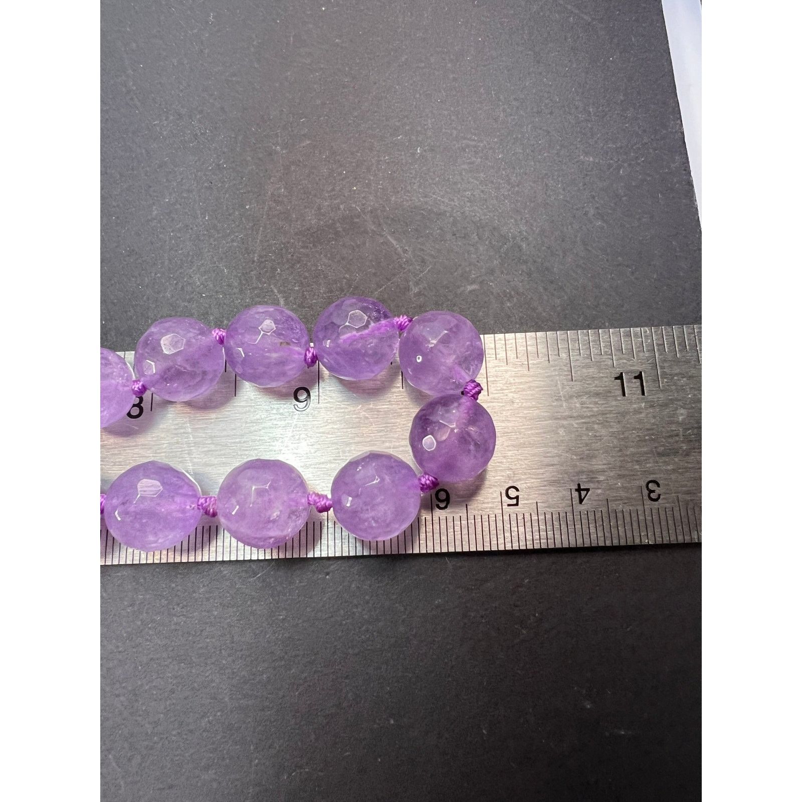 Other Amethyst knotted necklace with sterling silver clasp Size ONE SIZE - 9 Thumbnail