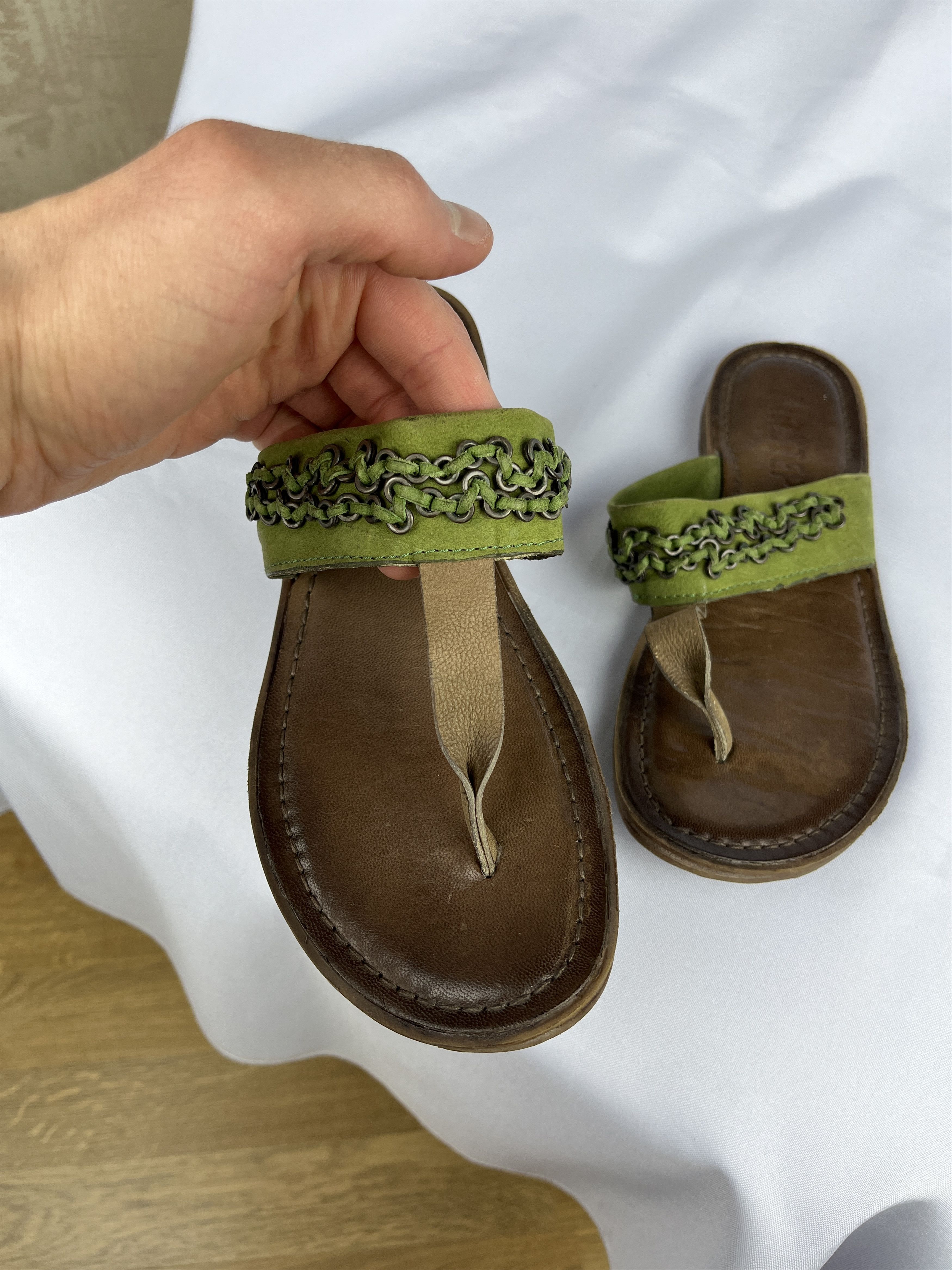 A.S.98 Airstep AS 98 Flip Flops Sandals Summer Leather Shoes Size US 8 / IT 38 - 5 Thumbnail