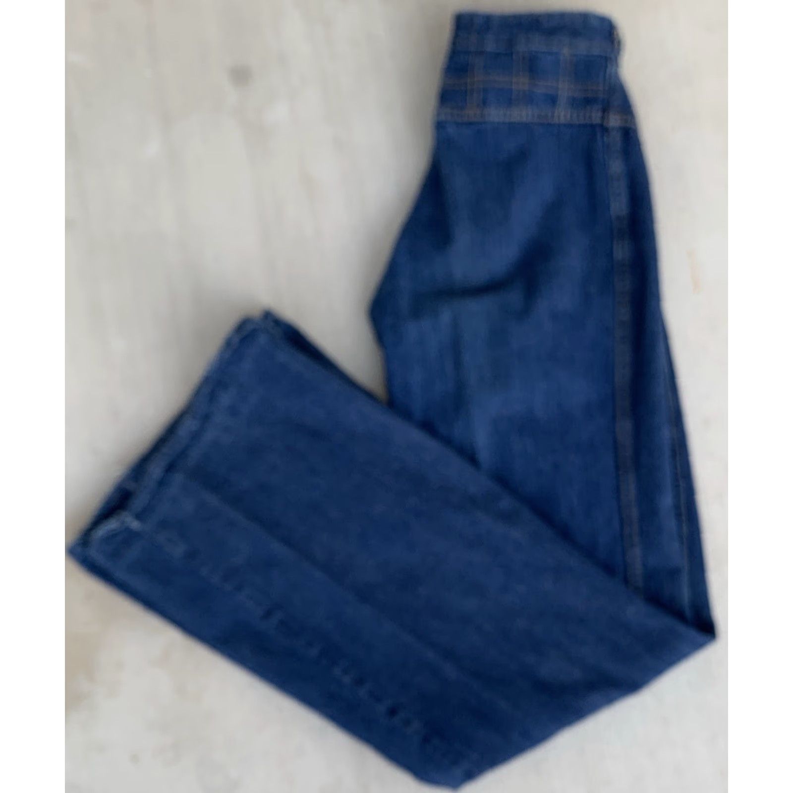 Bell VINTAGE Bell Bottoms Jeans 70s 1970s Talon 42 zipper 28L 26 Waist Blue Denim Hipppy Bell Bottoms Mens Womens Size 28" / US 6 / IT 42 - 7 Thumbnail